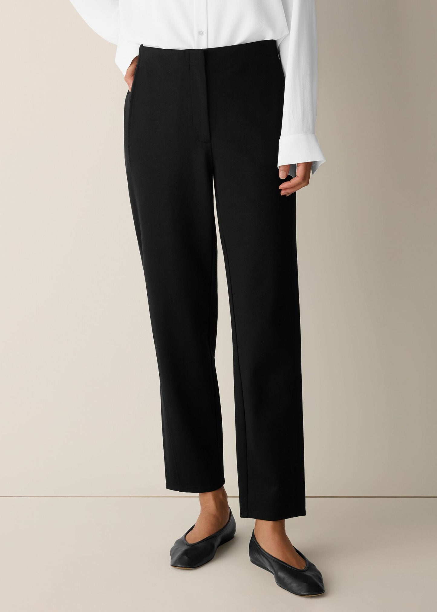 Eileen Fisher - Washable Flex Ponte Tapered Trouser Pant