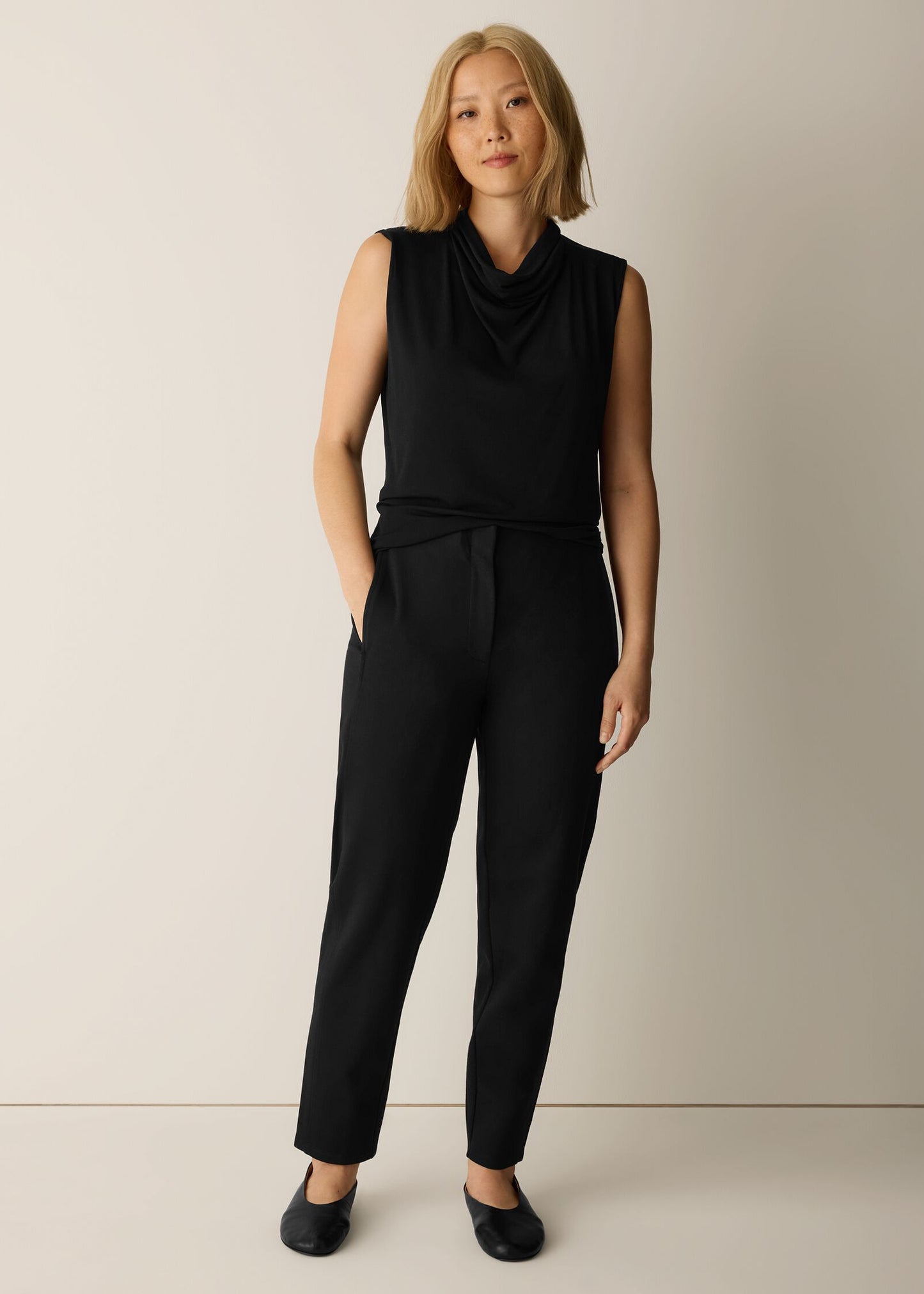 Eileen Fisher - Washable Flex Ponte Tapered Trouser Pant