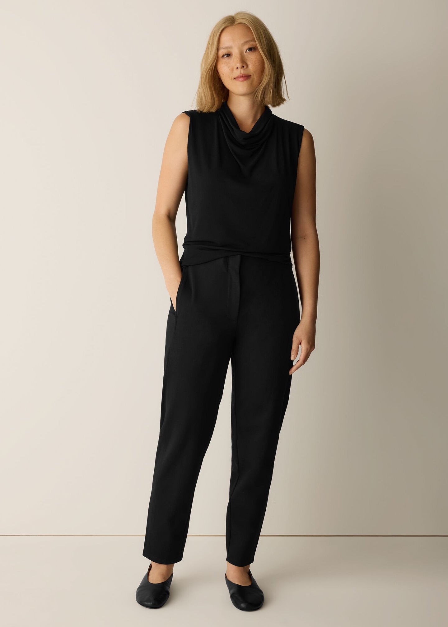 Eileen Fisher - Washable Flex Ponte Tapered Trouser Pant