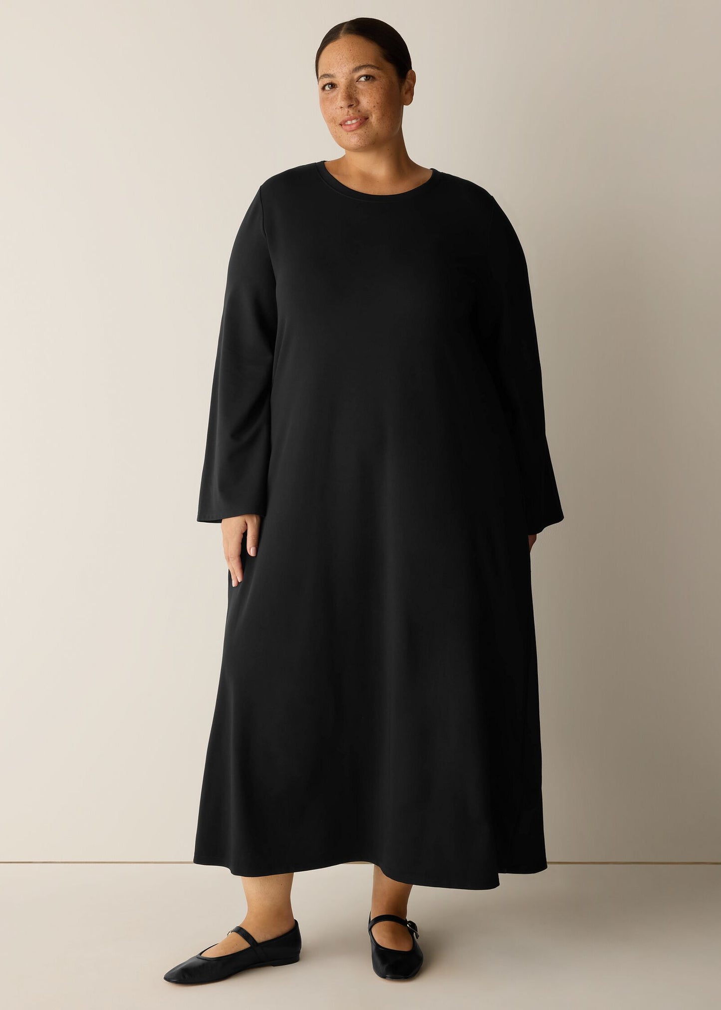 Eileen Fisher - Extra-Fine Ponte Crew Neck Dress