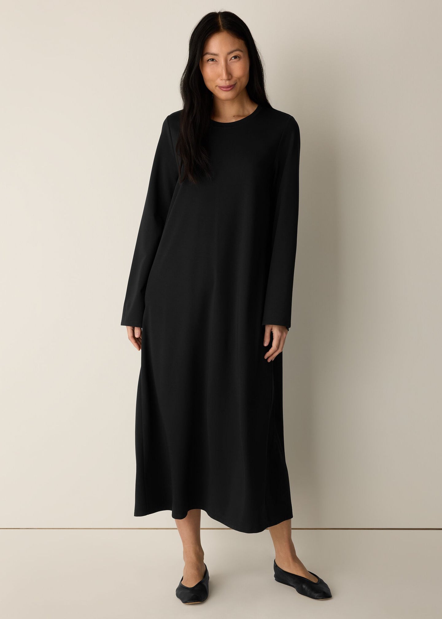Eileen Fisher - Extra-Fine Ponte Crew Neck Dress