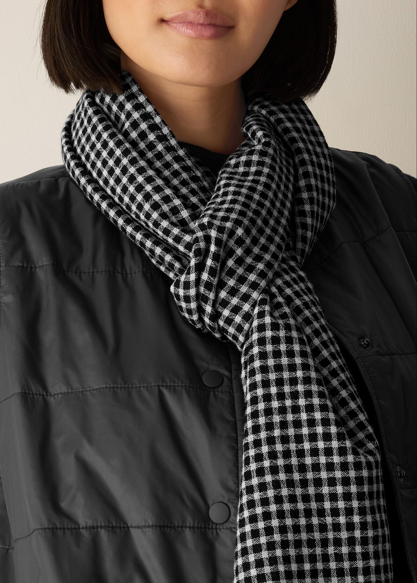 Eileen Fisher - Wool Cotton Check Scarf