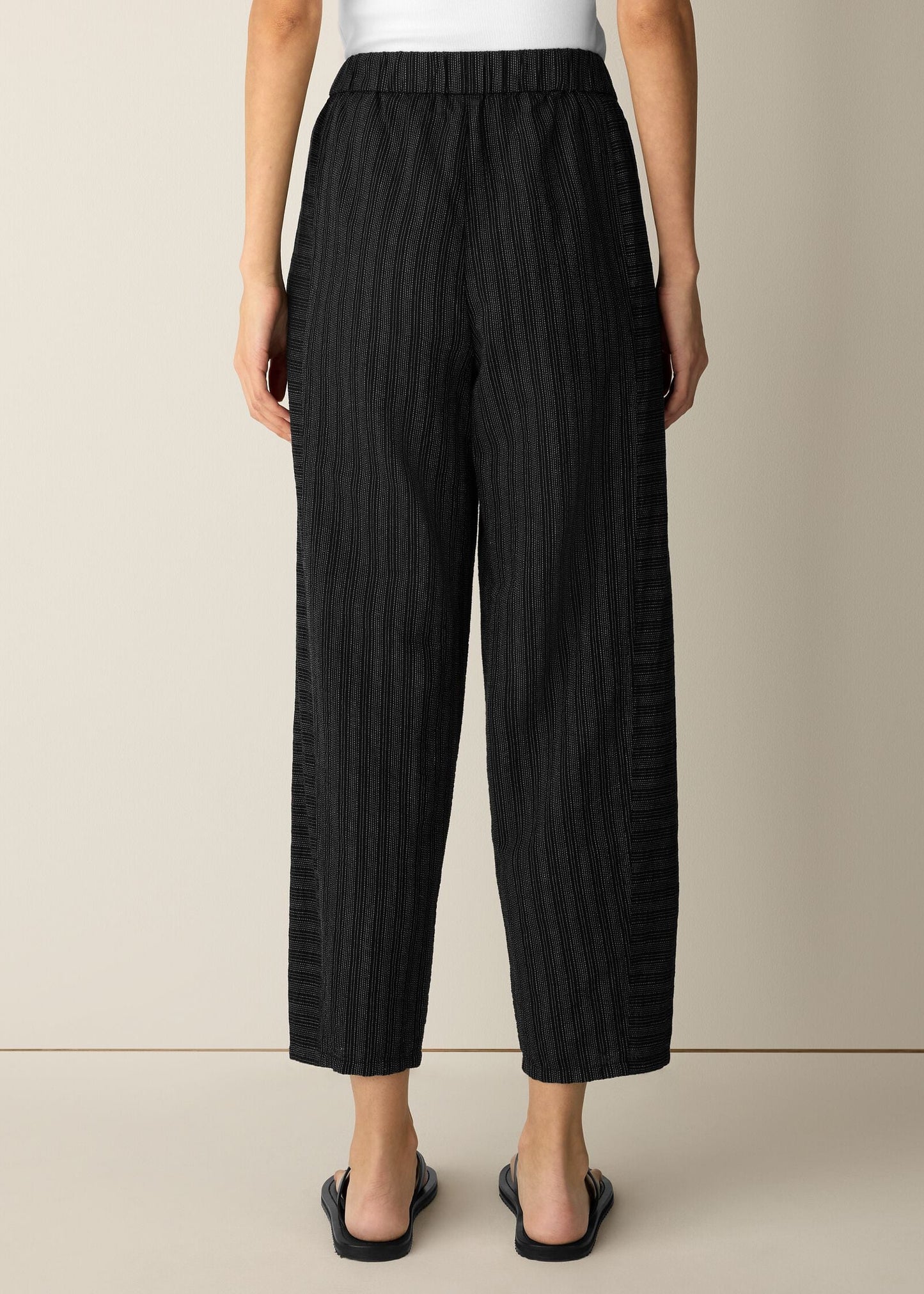 Eileen Fisher - Cotton Blend Stripe Stitch Lantern Pant