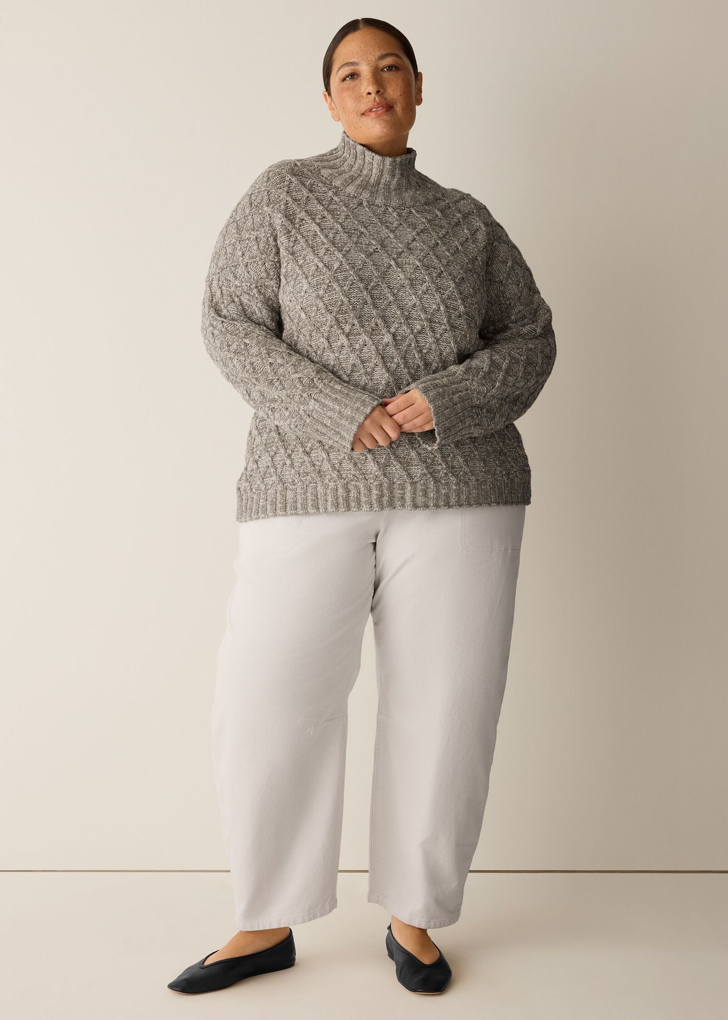 Eileen Fisher - Peruvian Cotton Boucle Fluff Turtleneck