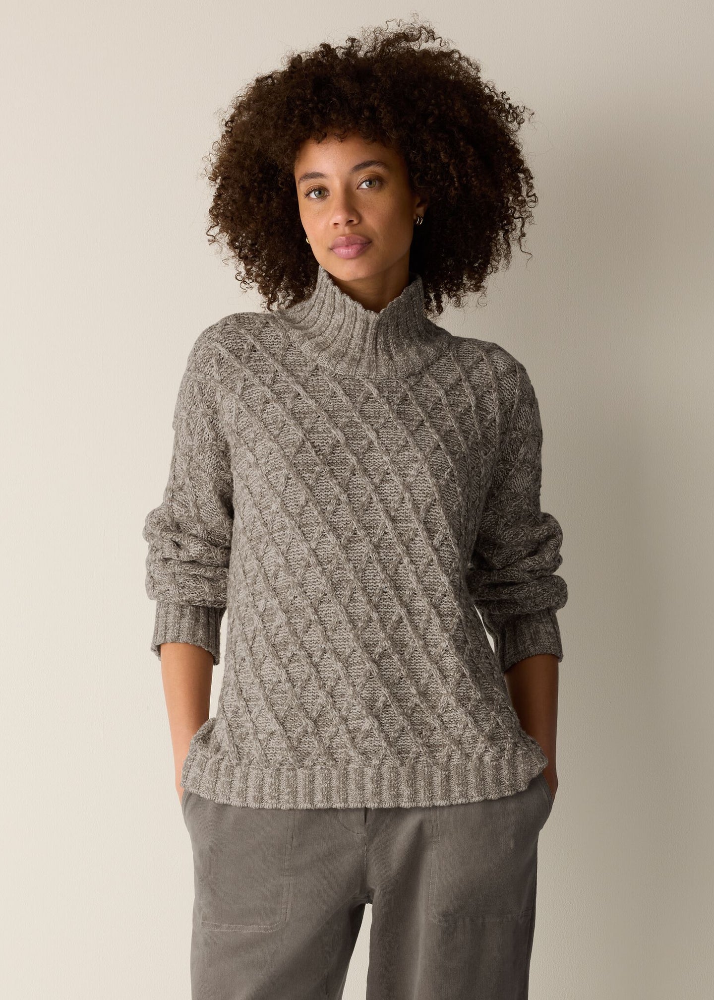 Eileen Fisher - Peruvian Cotton Boucle Fluff Turtleneck