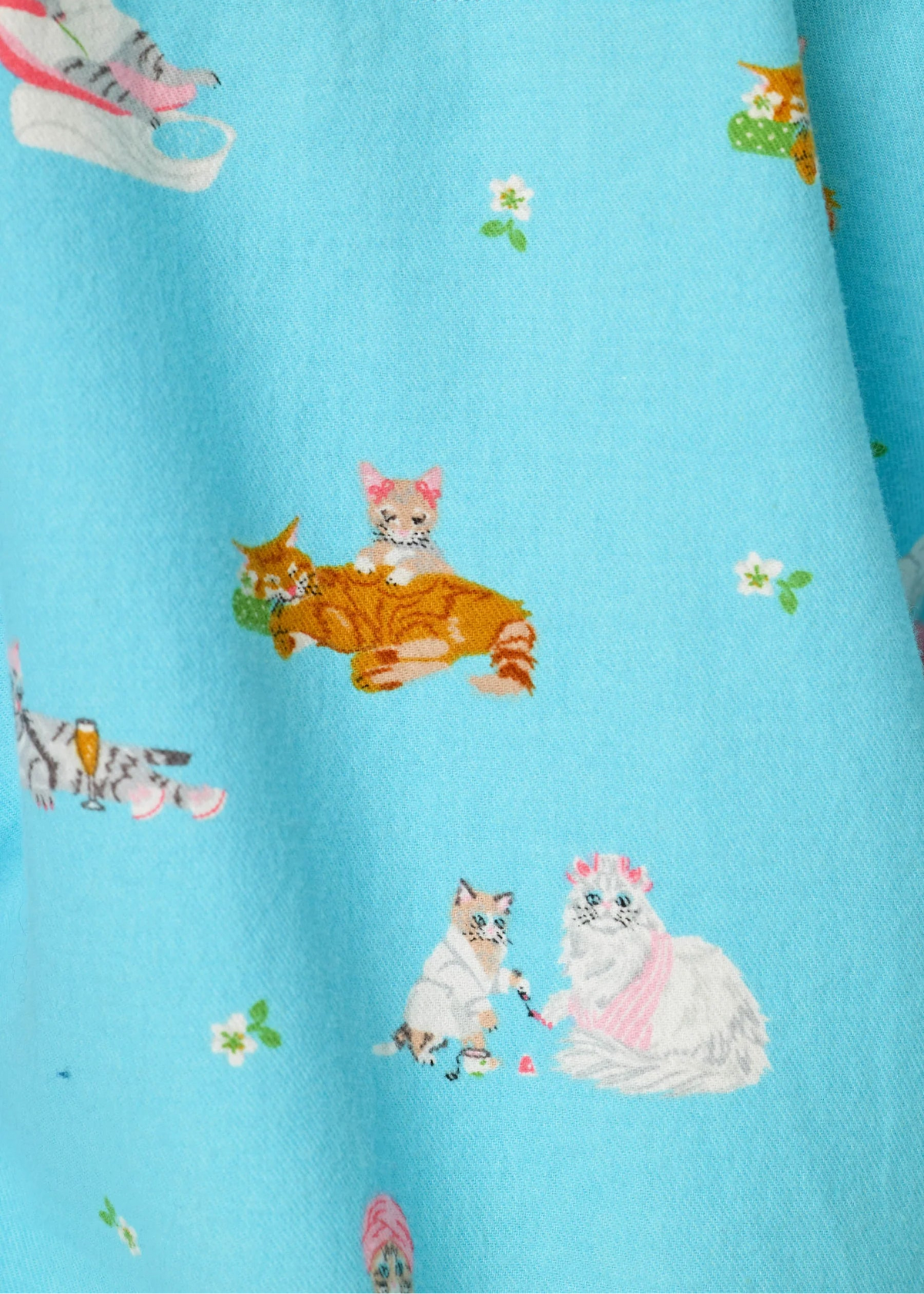 PJ Salvage - Pampered Cat 3-Piece Flannel PJ Set