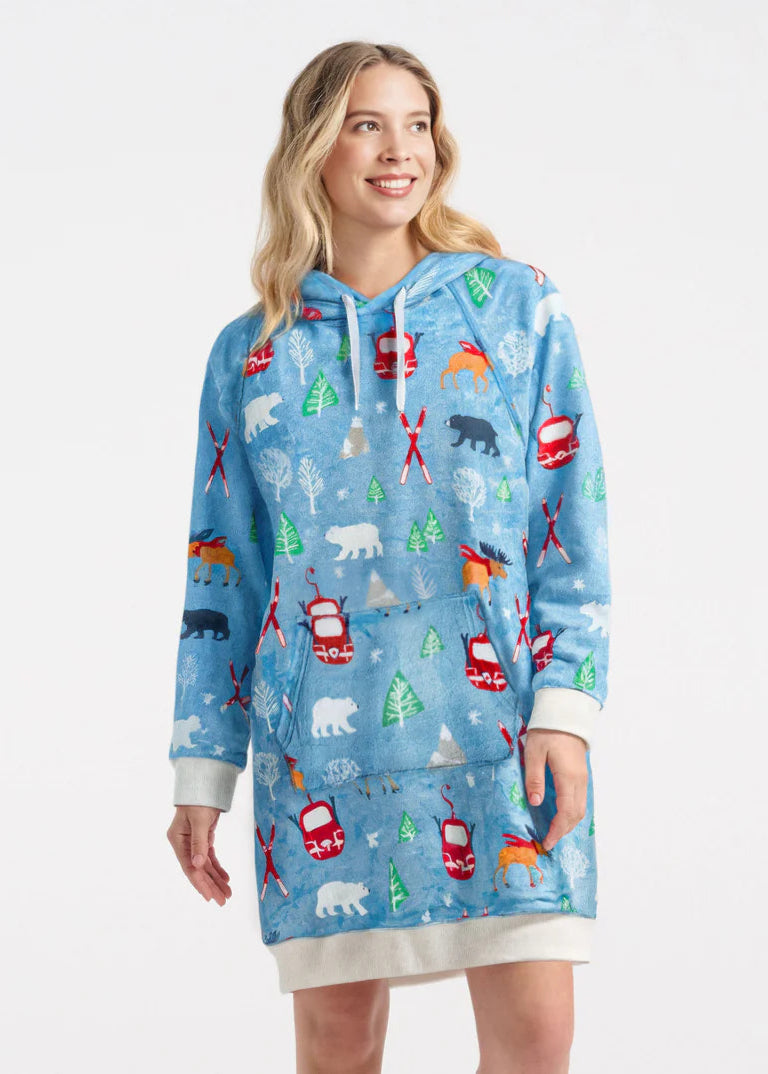 Little Blue House - Vintage Ski Oversized Fleece Hoodie