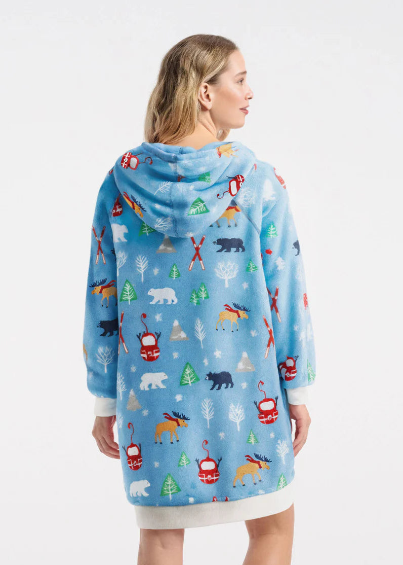 Little Blue House - Vintage Ski Oversized Fleece Hoodie