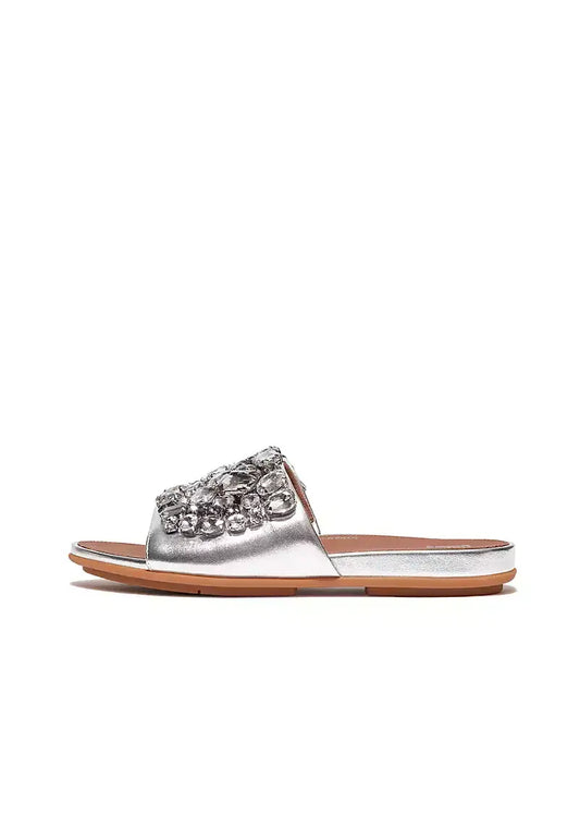 Fitflop - Gracie Jewel Deluxe Metallic Leather Slides