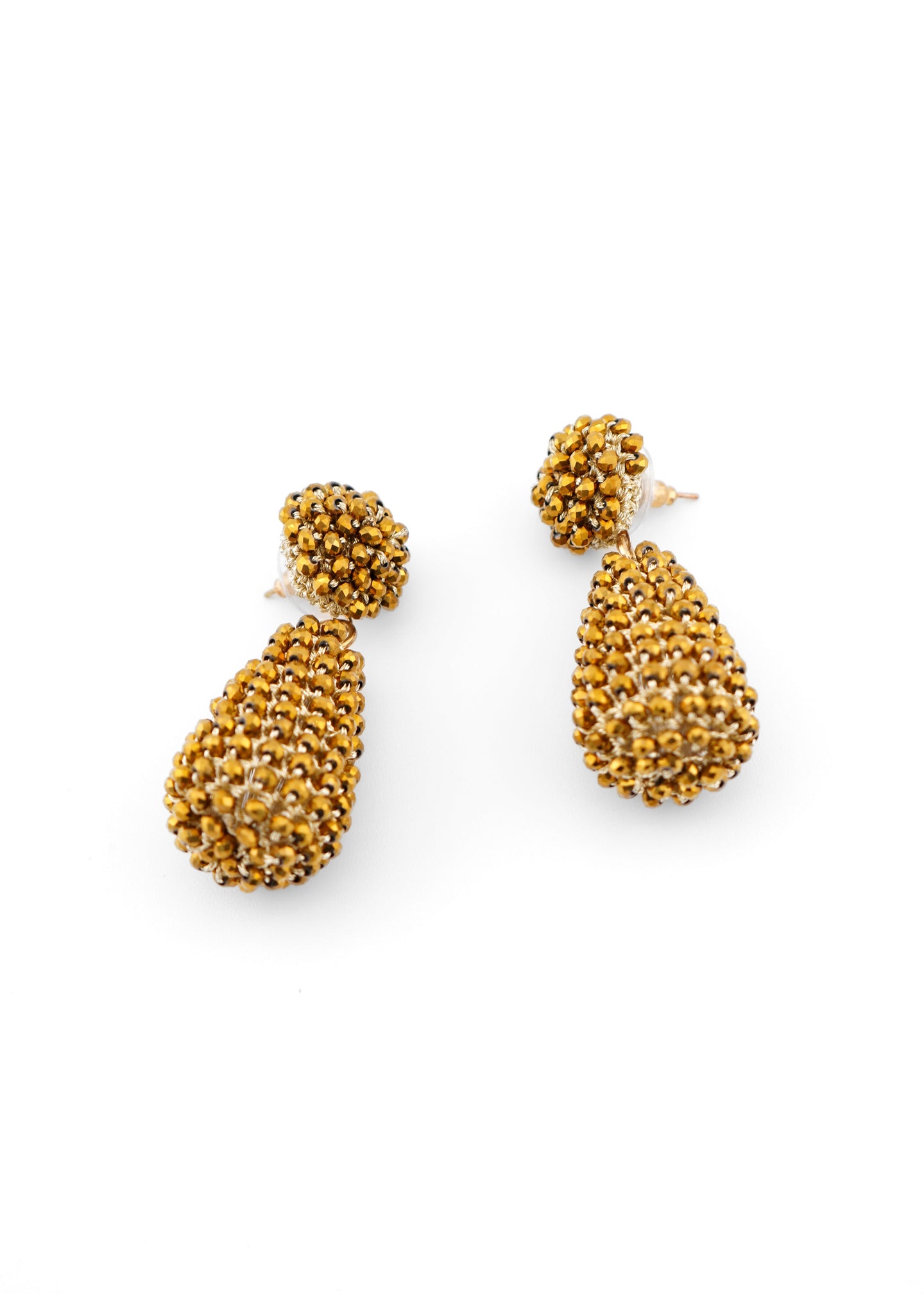 CCB - Gold Beaded Drop Earrings