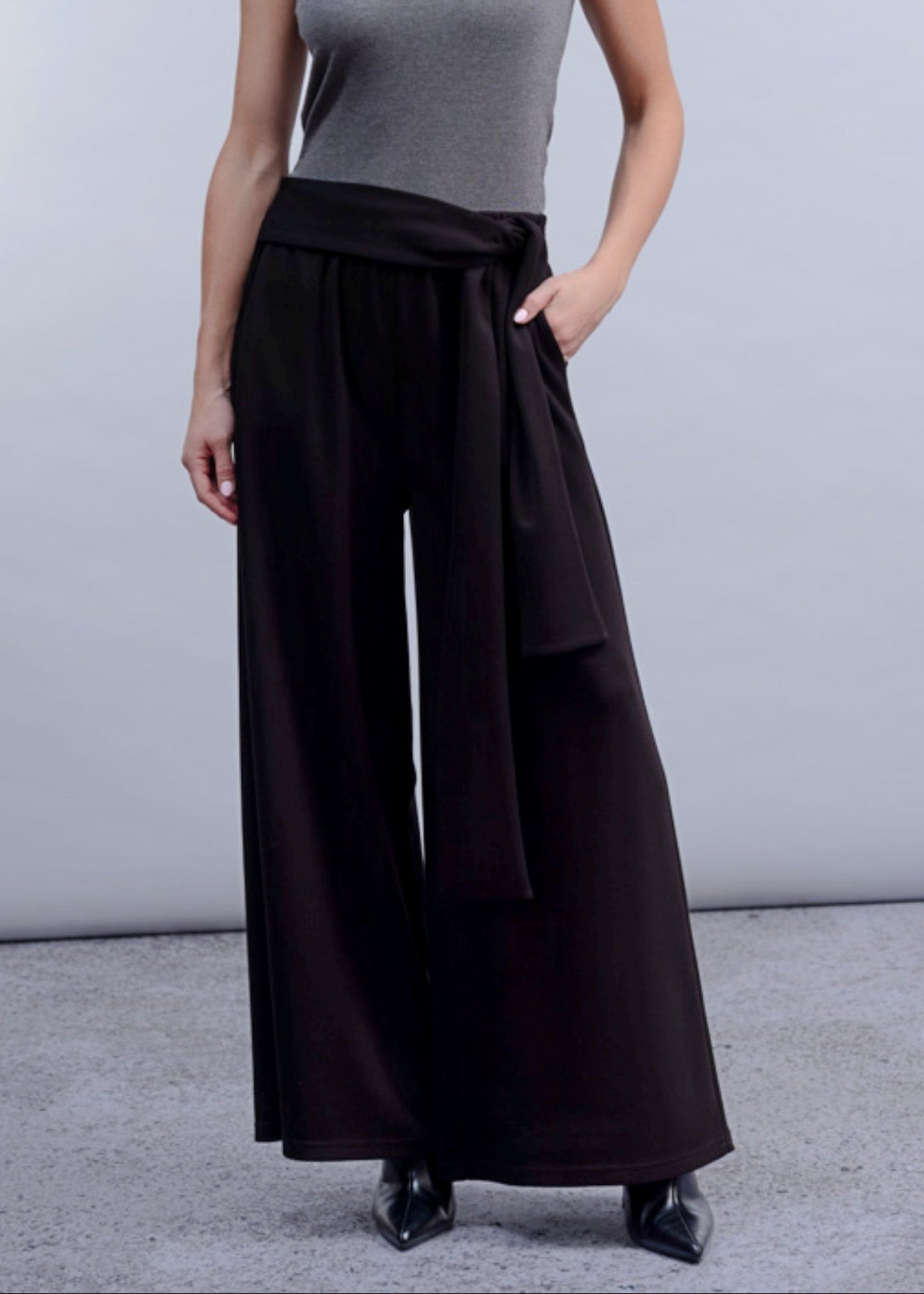 Haako - Wide Leg Pant With Tie Belt