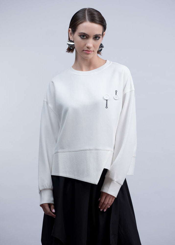 Haako - Asymmetric Button Sweatshirt