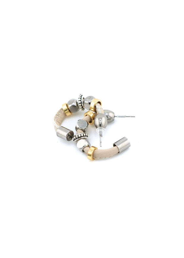 Design Fixation - Small Hoop Cube Earrings Mixed Metal