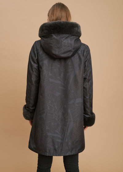 Nikki Jones - Button Up Reversible Faux Fur Hooded Coat