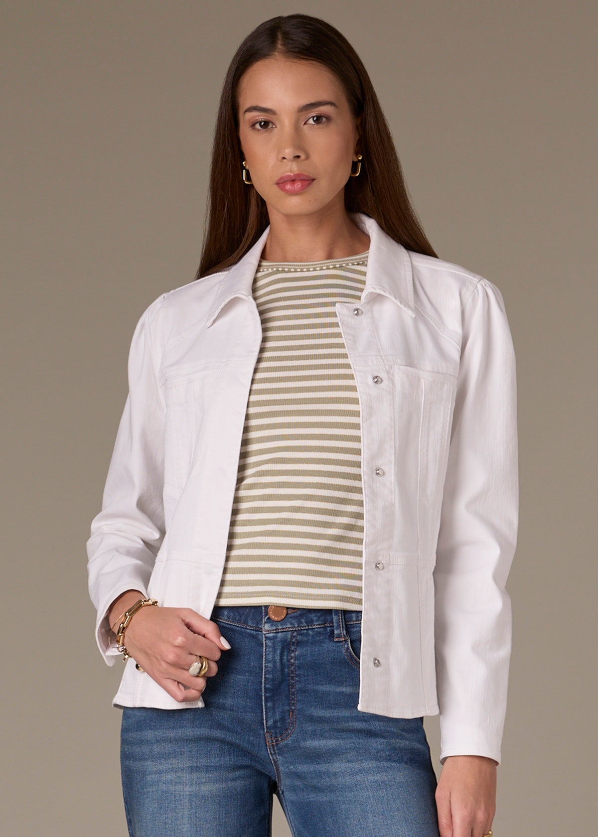 Wit & Wisdom - Hidden Snap Peplum Jacket