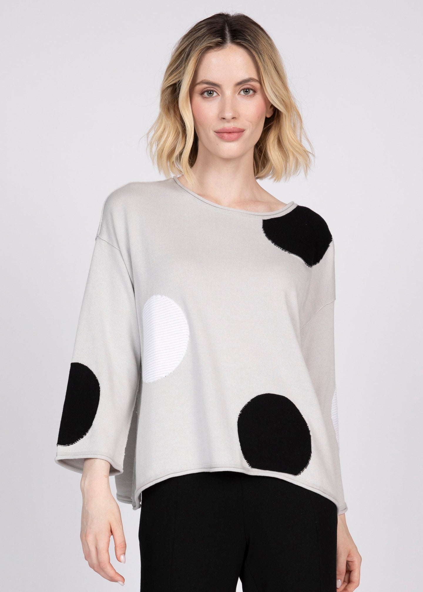 Olivia - Mixed Dot Round Neck Top