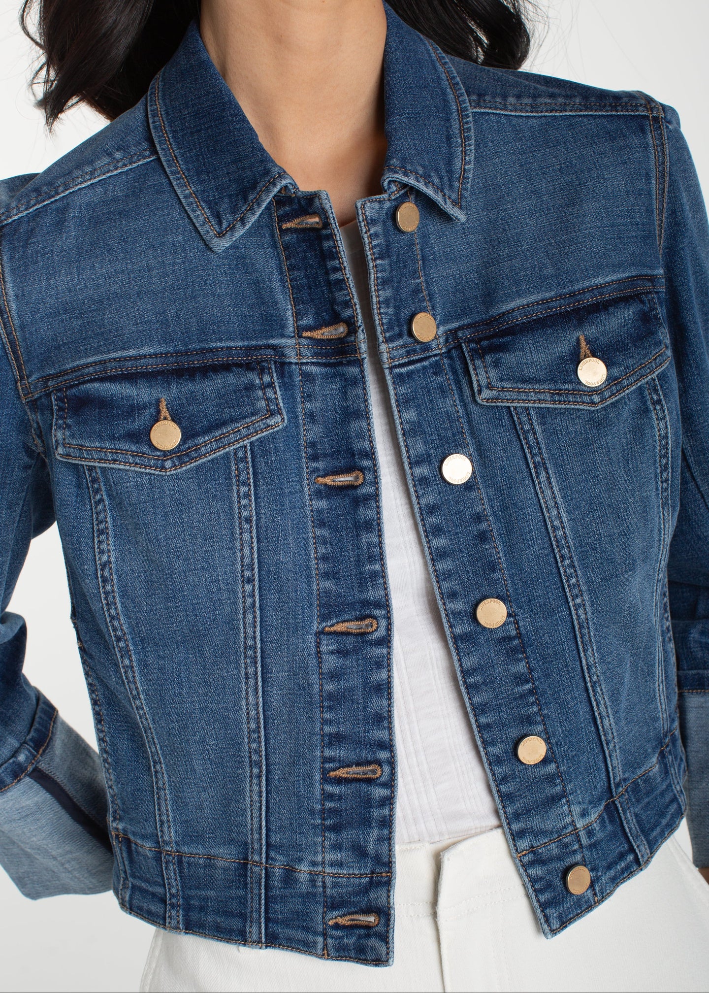 Liverpool - Veste trucker à poignets hauts et longueur bracelet