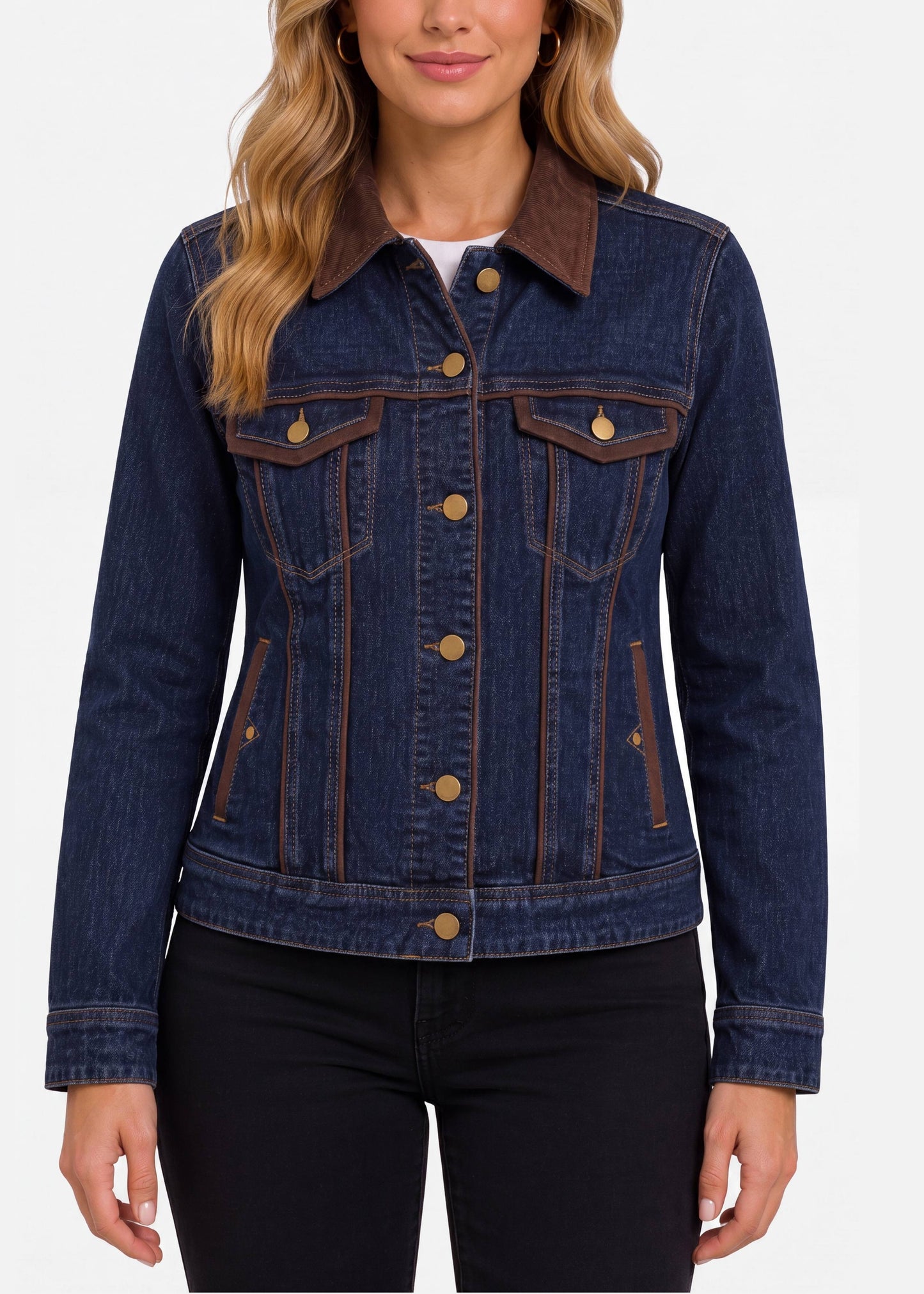 Liverpool - Classic Trucker Jacket With Velvet Detailing