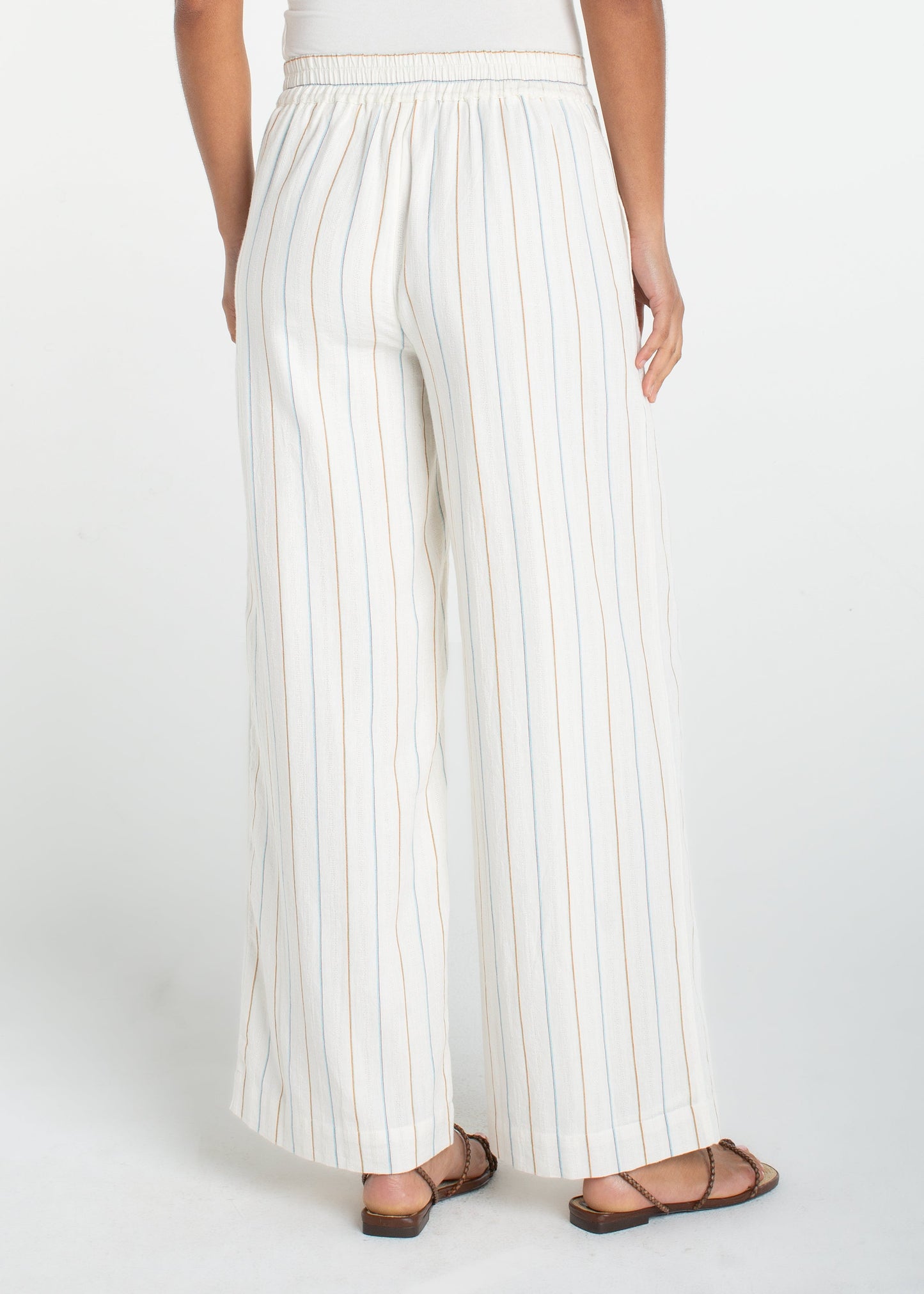 Liverpool - Striped Pull On Wide Leg Pants