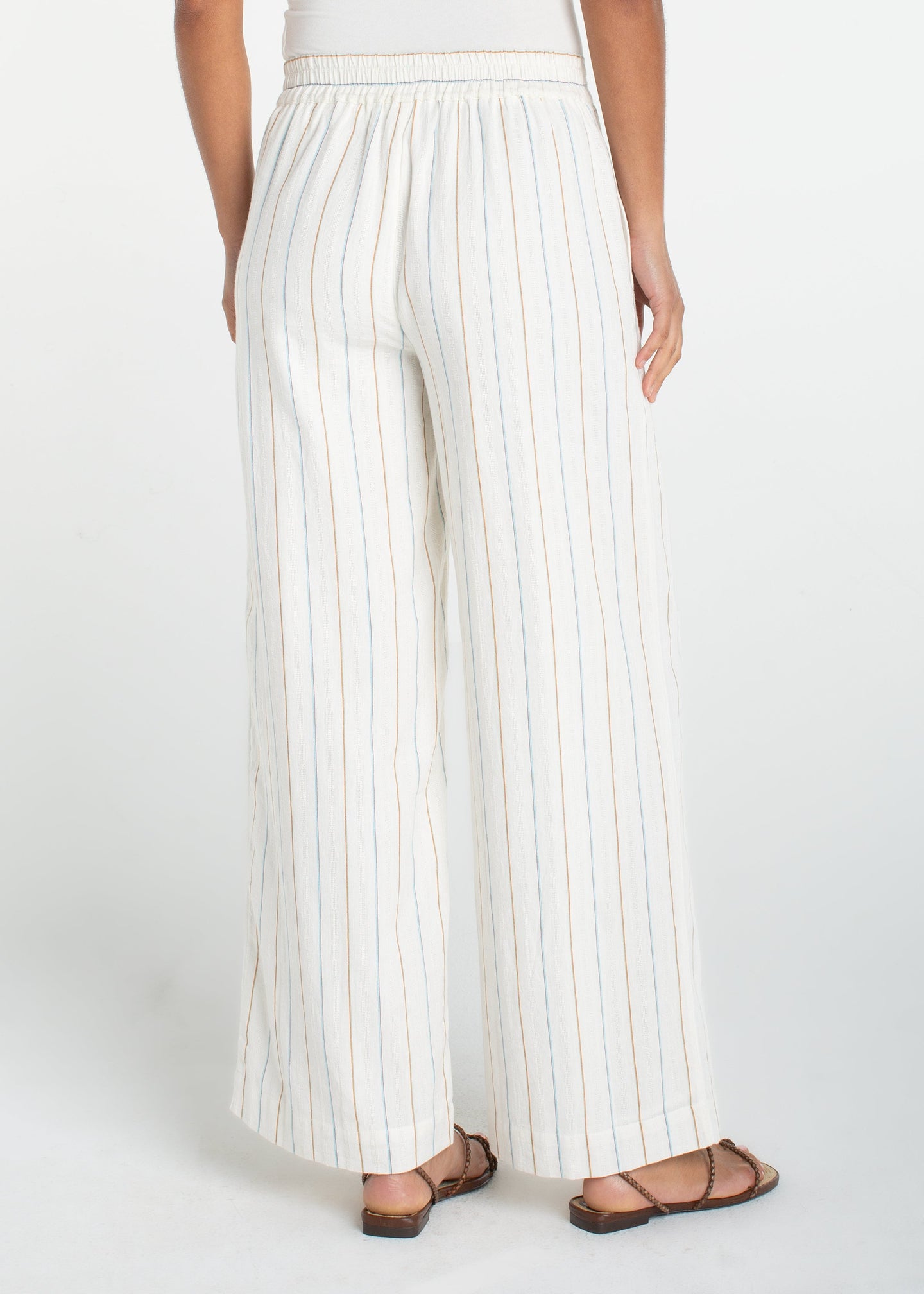 Liverpool - Striped Pull On Wide Leg Pants