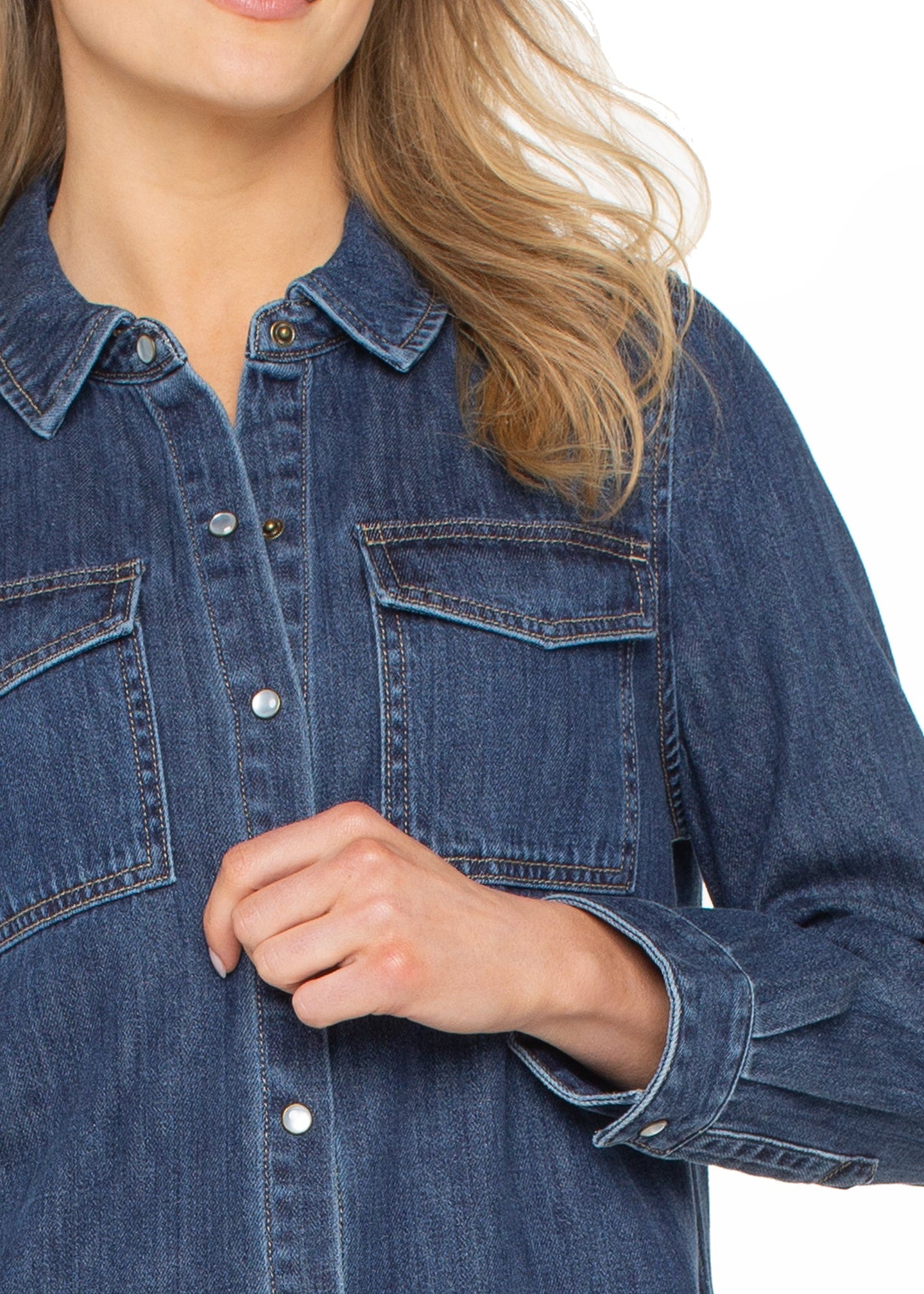 Liverpool - Jean Button Down Shirt With Pockets