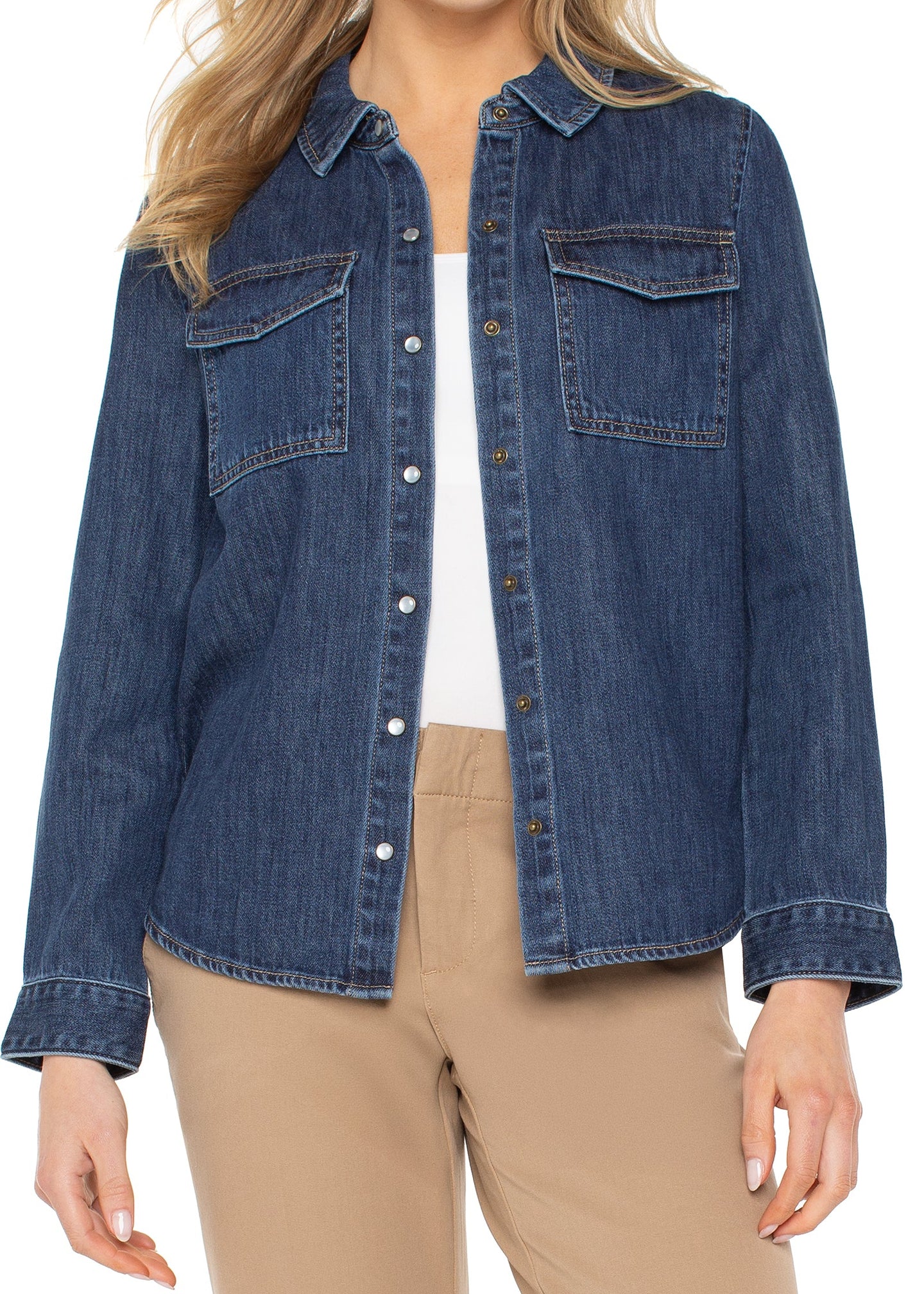 Liverpool - Jean Button Down Shirt With Pockets