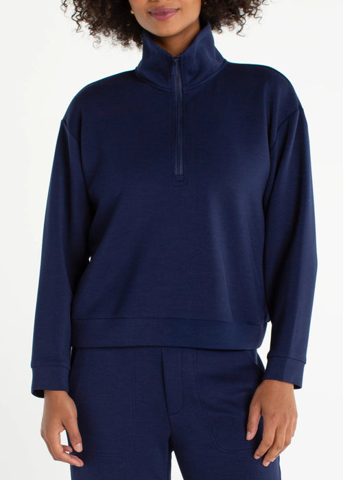 Liverpool - Half Zip Popover Long Sleeve Top