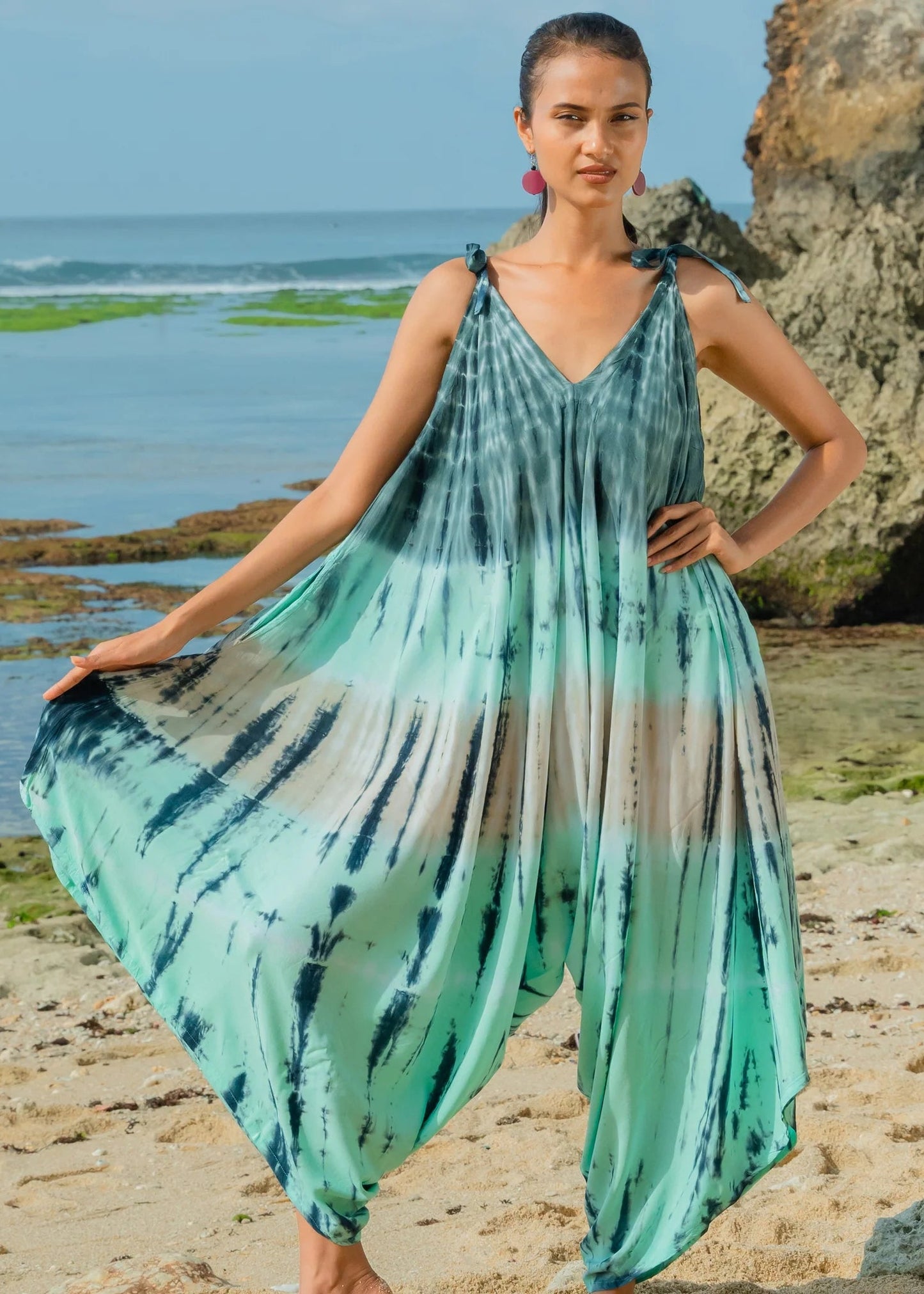 Combinaison rayée tie-dye Suzie Blue