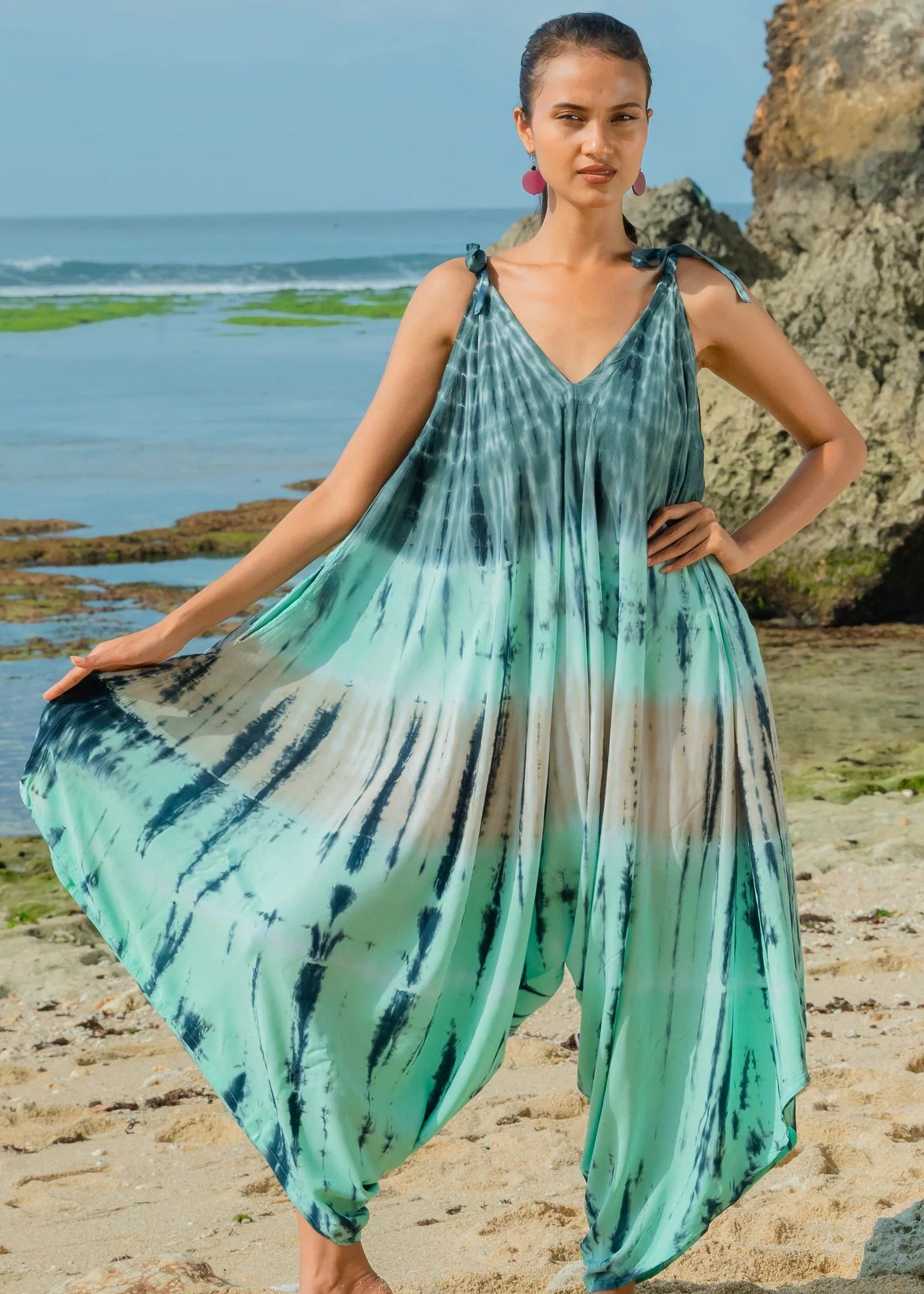 Combinaison rayée tie-dye Suzie Blue