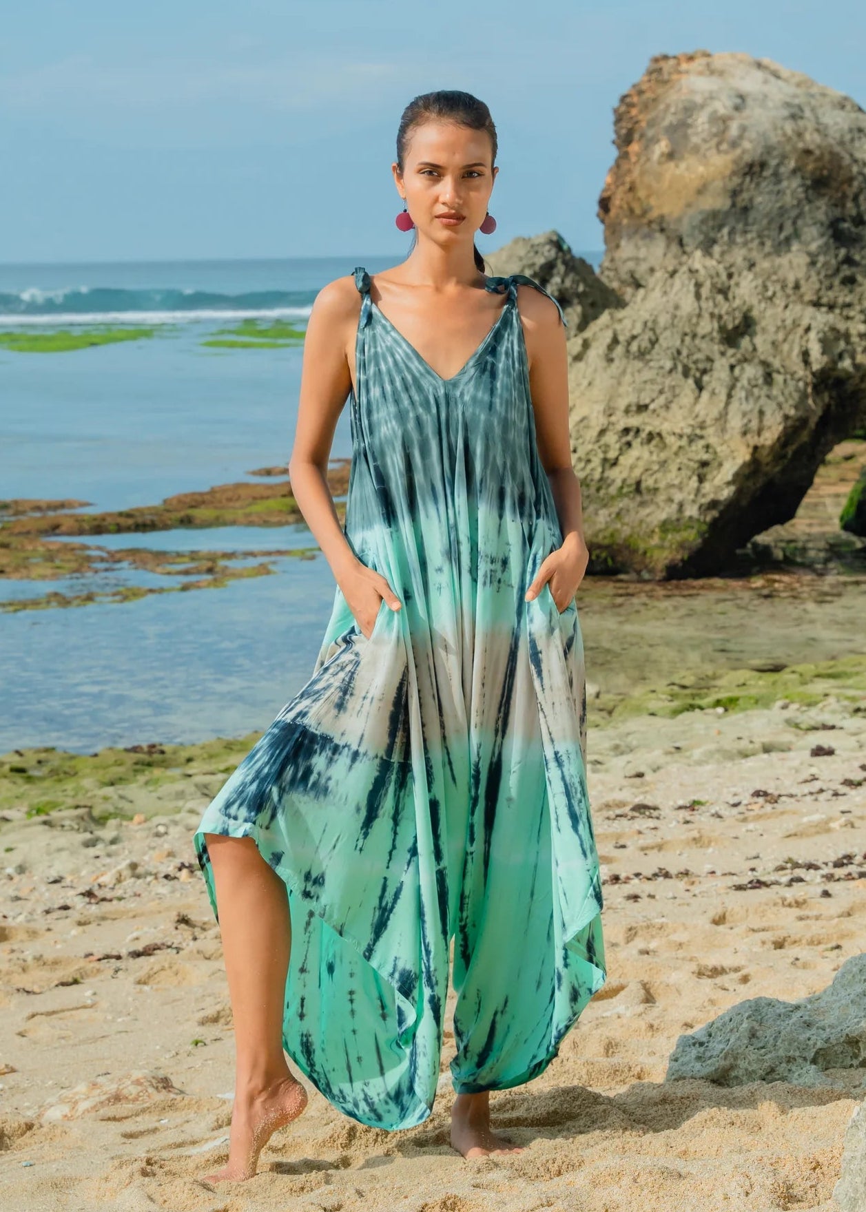 Combinaison rayée tie-dye Suzie Blue