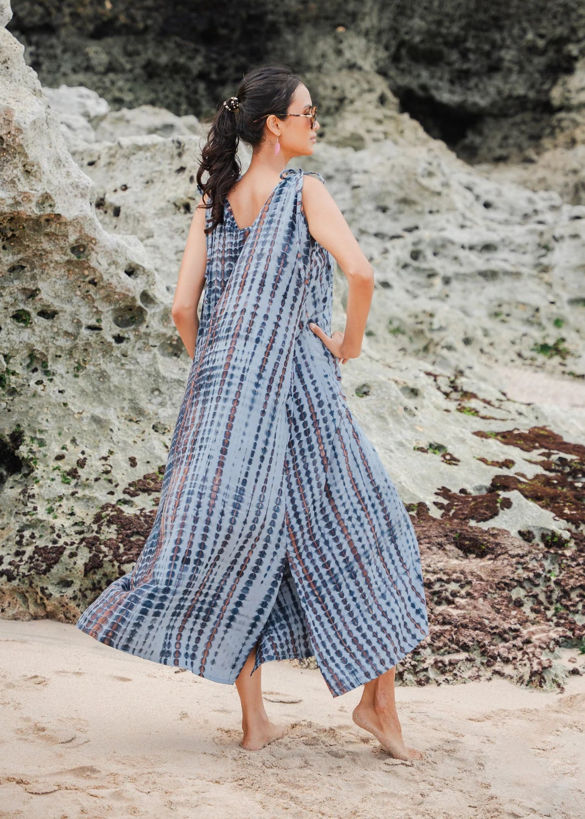 Suzie Blue - Simple Bone Tie Dye Dress - GIFT WITH PURCHASE