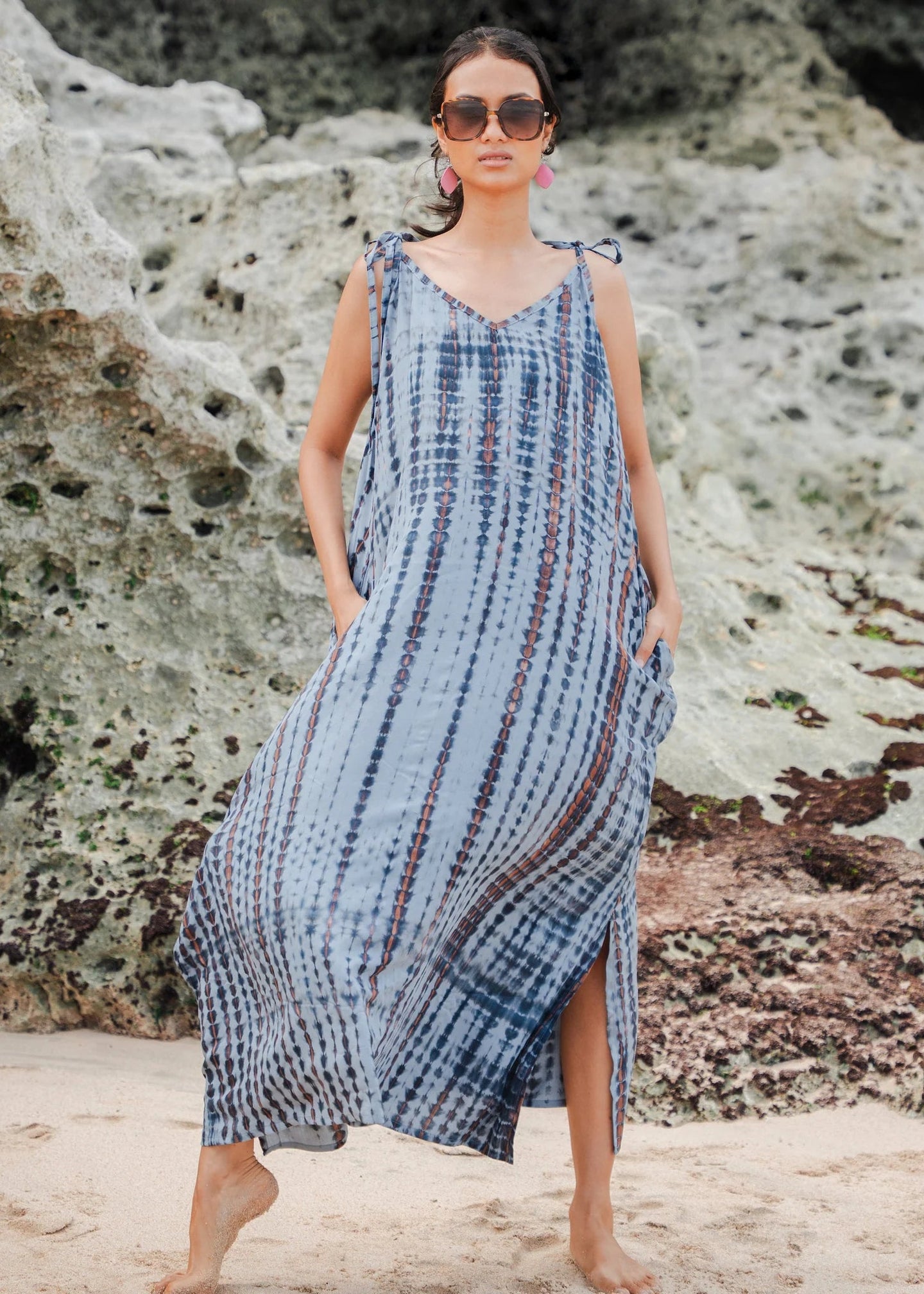Suzie Blue - Simple Bone Tie Dye Dress - GIFT WITH PURCHASE