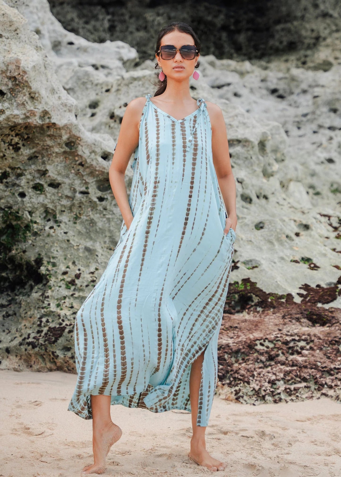 Suzie Blue - Simple Bone Tie Dye Dress - GIFT WITH PURCHASE
