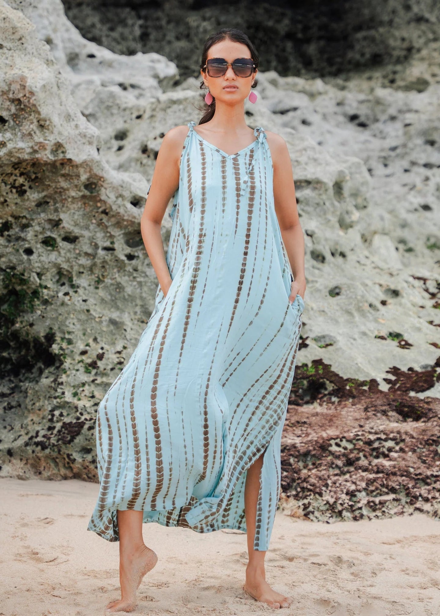 Suzie Blue - Simple Bone Tie Dye Dress - GIFT WITH PURCHASE