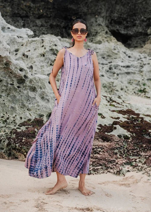 Suzie Blue - Simple Bone Tie Dye Dress - GIFT WITH PURCHASE