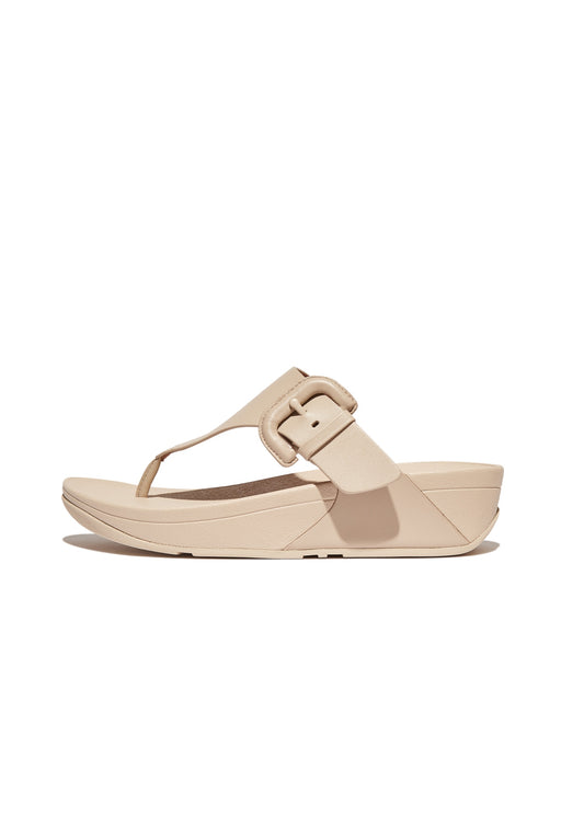 Fitflop - Lulu Covered Buckler Raw Edge Leather Toe Thongs