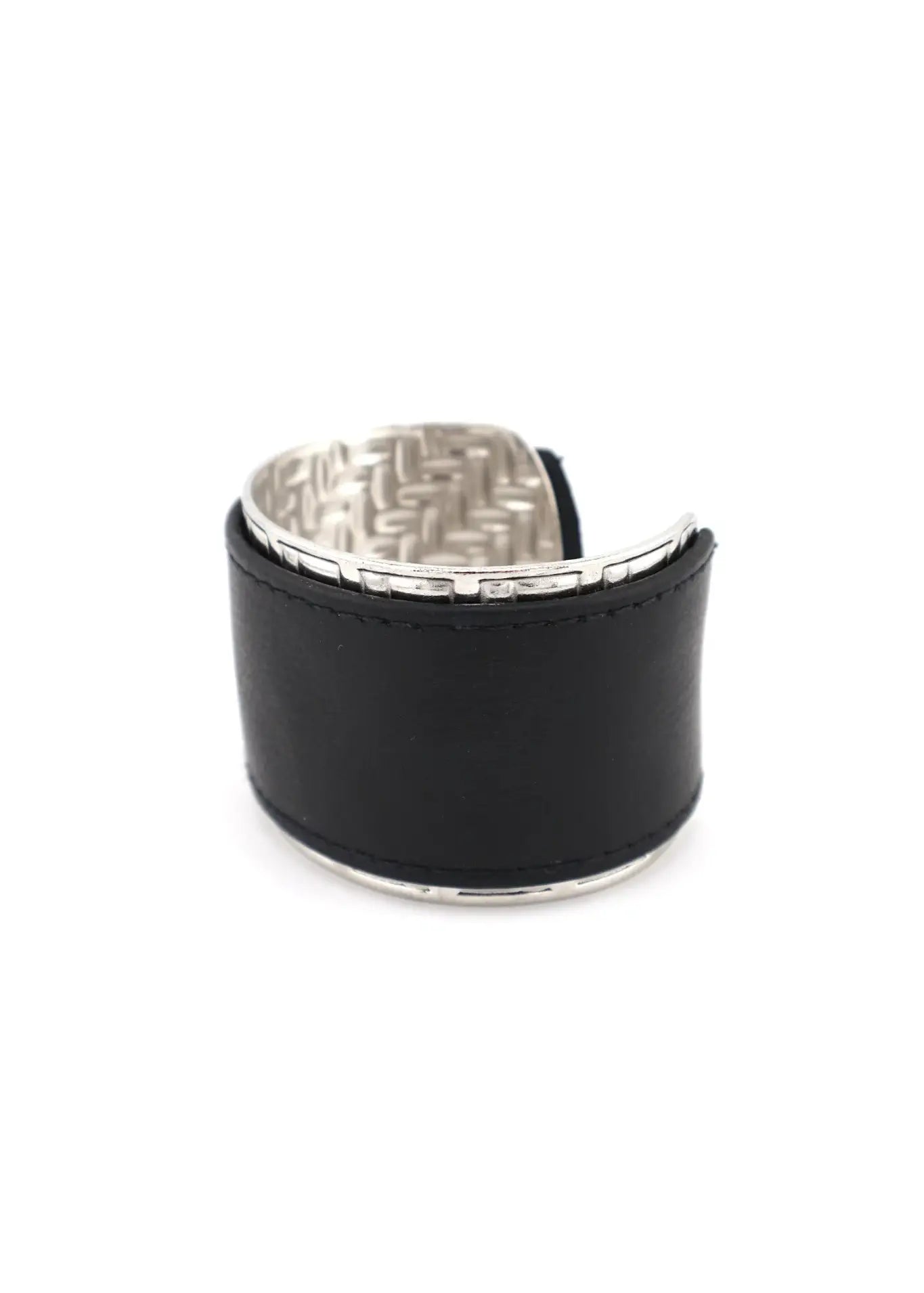 Design Fixation - Leather Hammered Cuff Bracelet