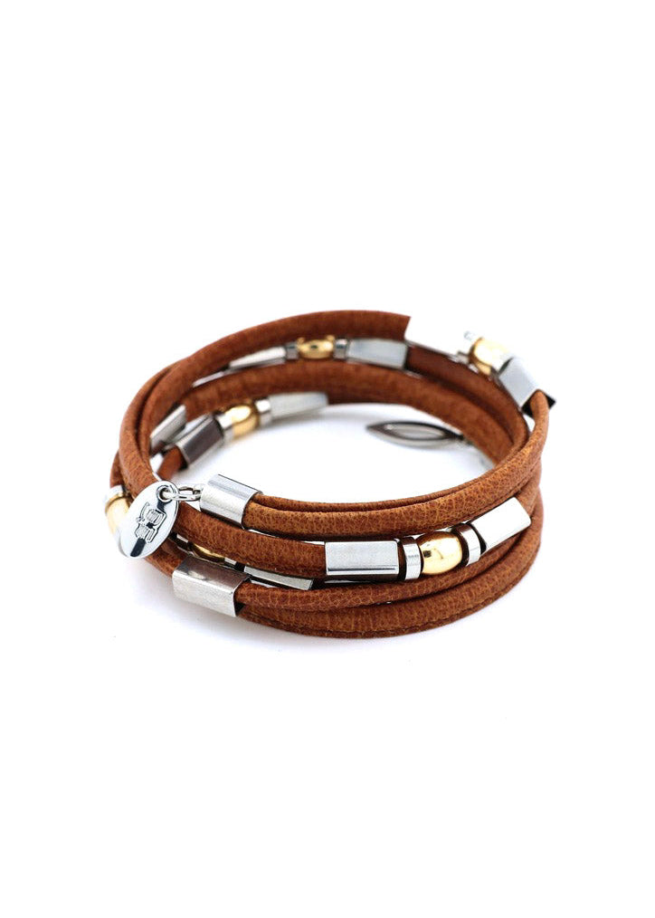 Design Fixation - Double Prism Coil Bracelet Mixed Metal