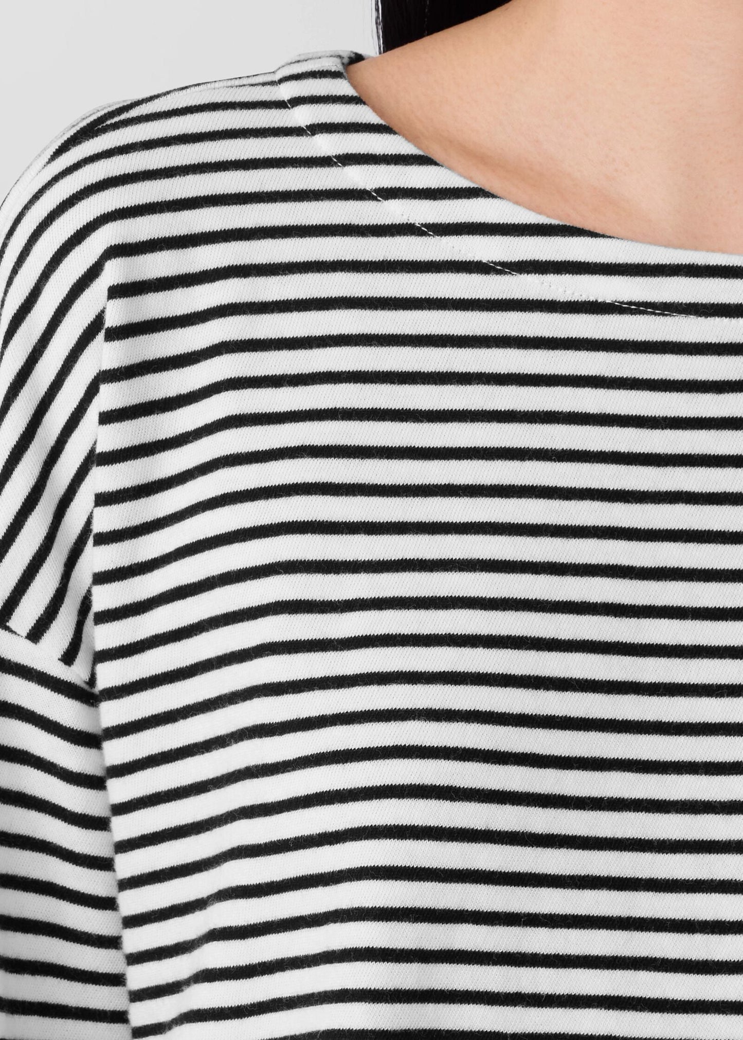 Eileen Fisher - Striped Organic Cotton Slub Bateau Neck Top
