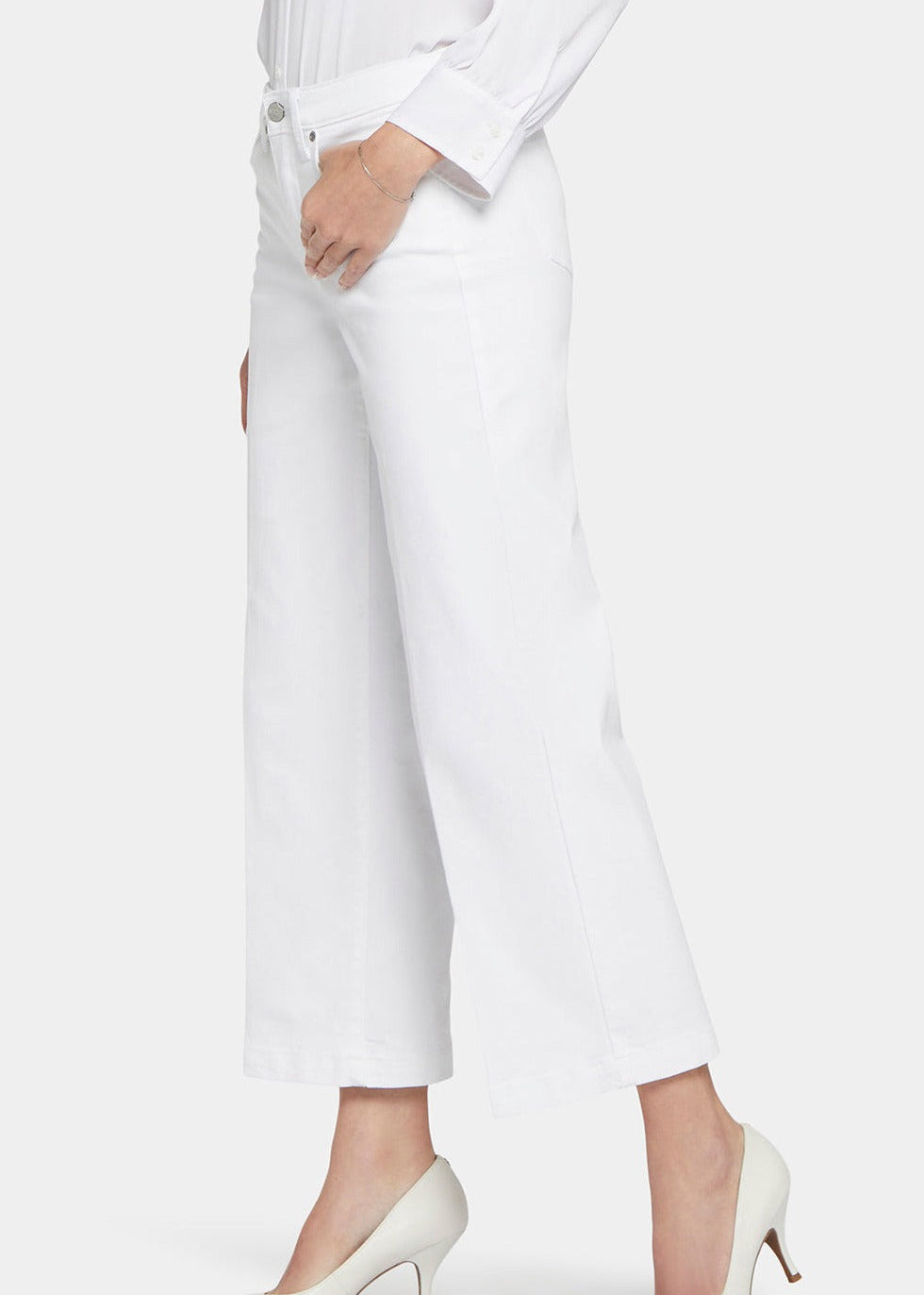 NYDJ - Teresa Wide Leg Ankle Jeans - Optic White