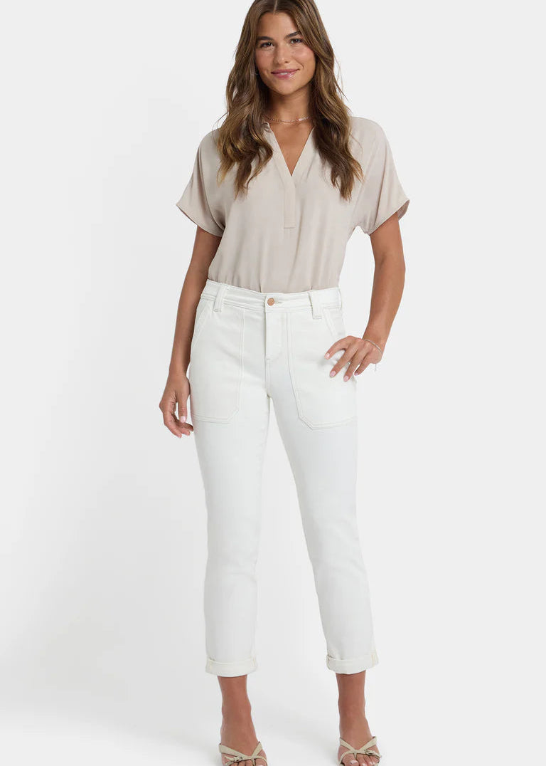 NYDJ - Margot Girlfriend Utility Jeans - Vintage White