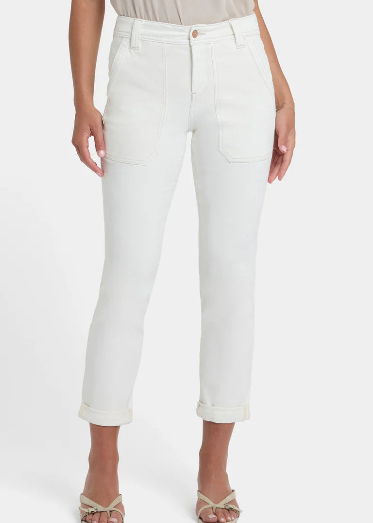 NYDJ - Margot Girlfriend Utility Jeans - Vintage White