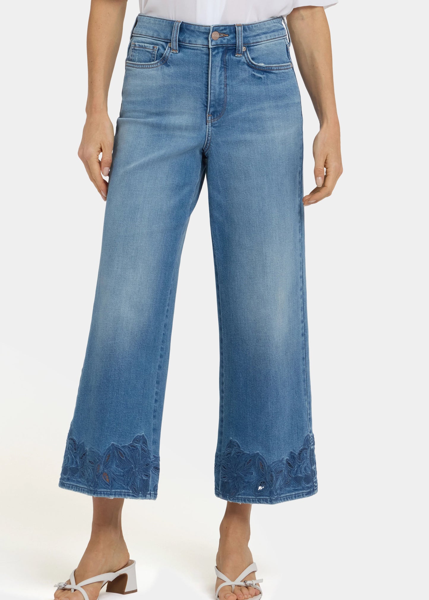 NYDJ - Jean Teresa à jambes larges et broderie cheville - Port Sea