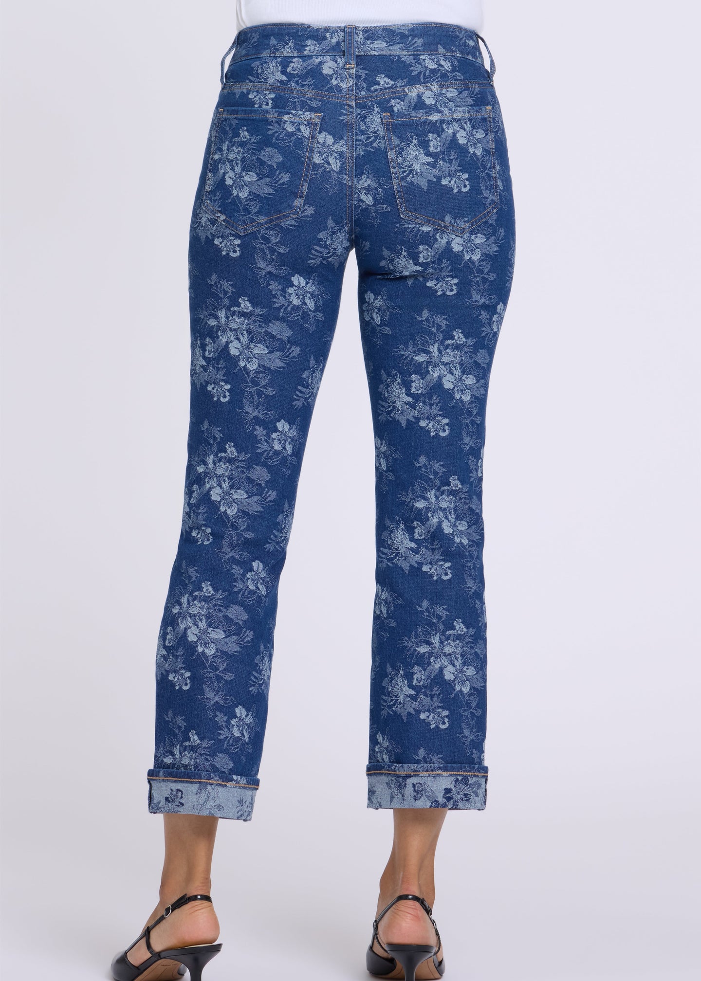 NYDJ - Marilyn Ankle 2 Cuff Jean - Floral Jacquard Indigo