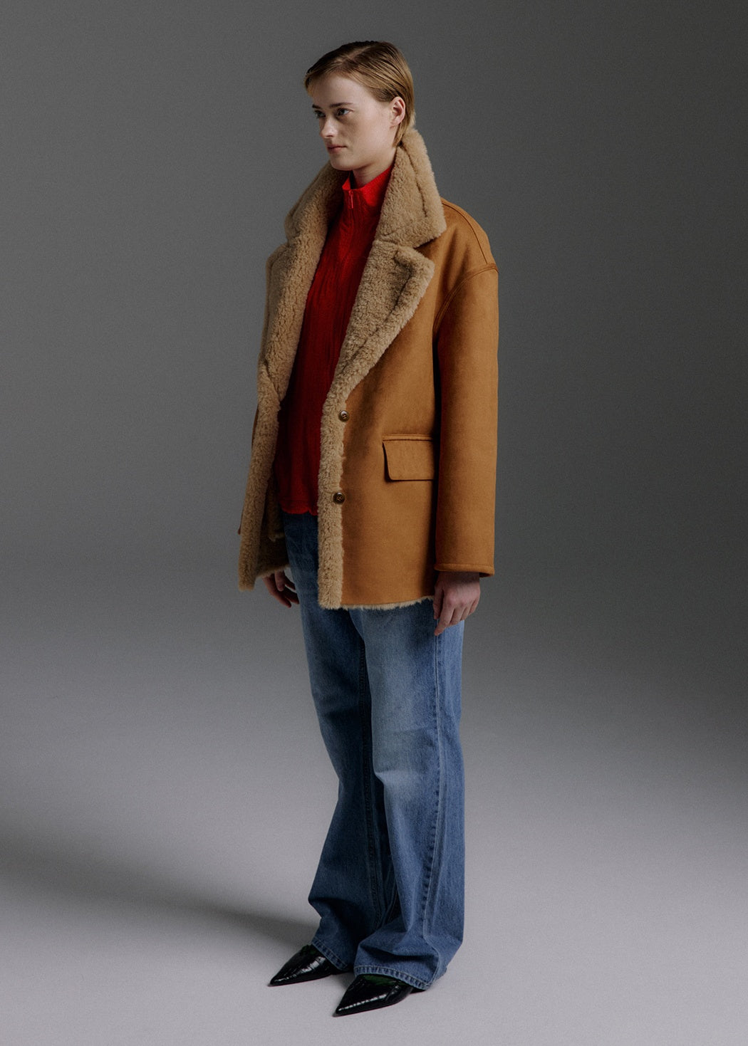 MoliOlli - Ami Faux Suede Shearling Jacket