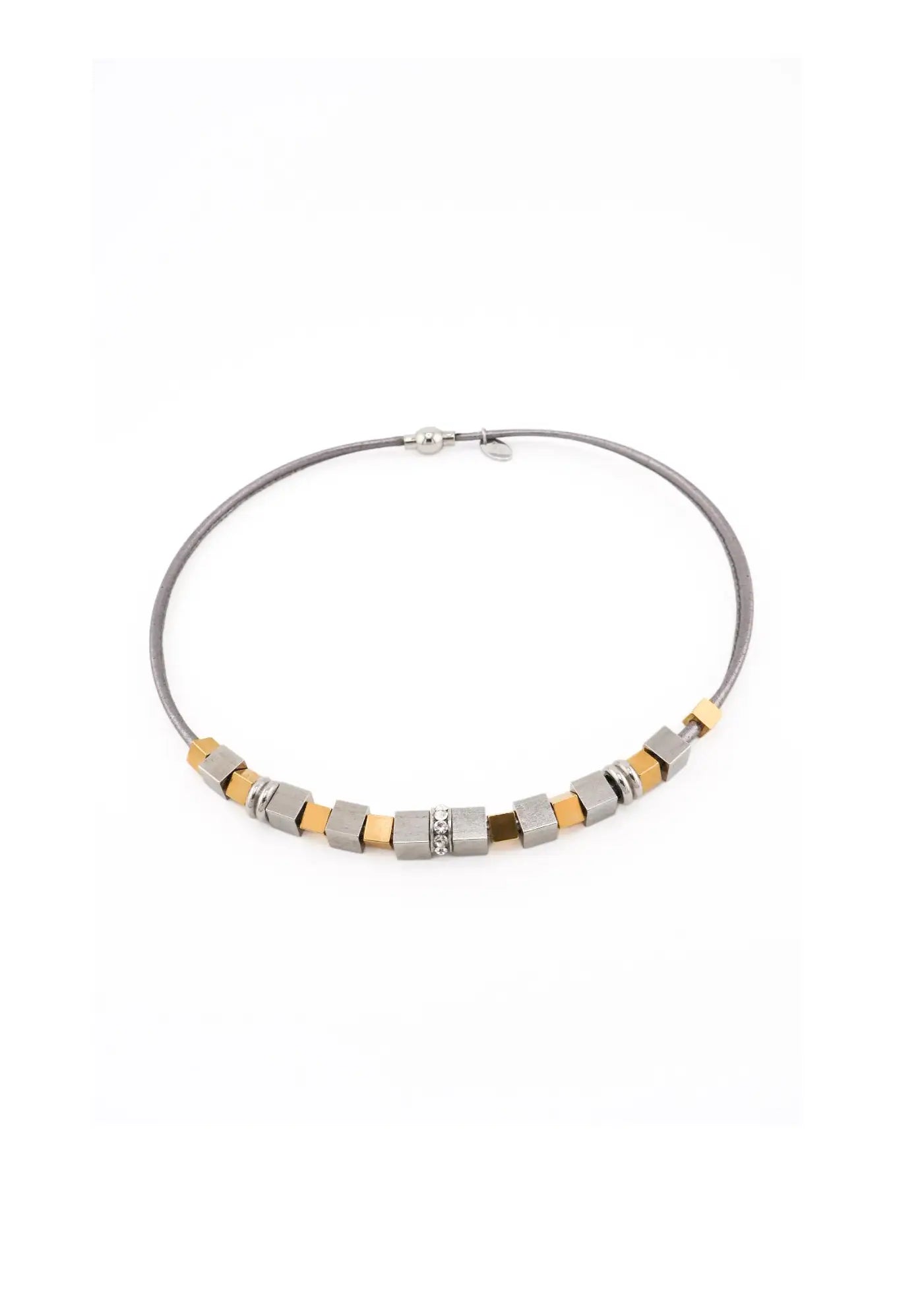 Design Fixation - Mixed Metal Square Coil Necklace