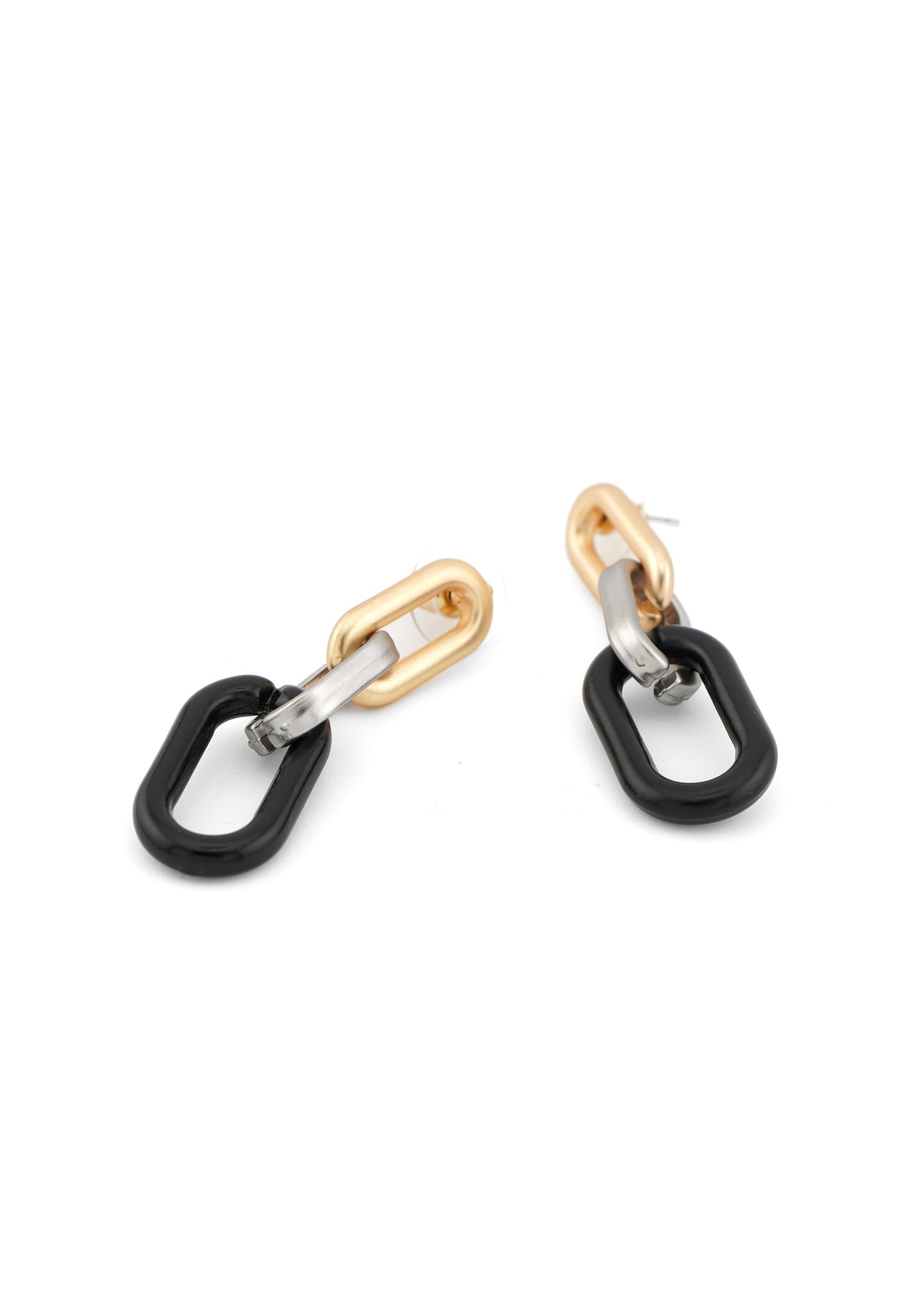Merx - Tri-tone Link Dangle Earrings