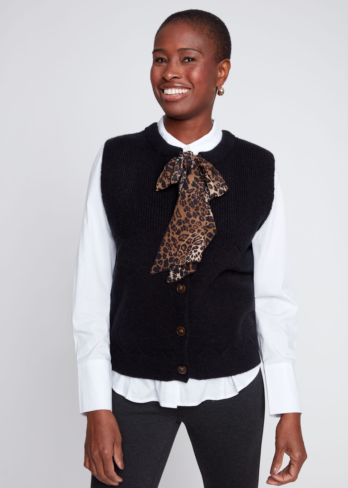 Renuar - Leopard Print Tie Vest