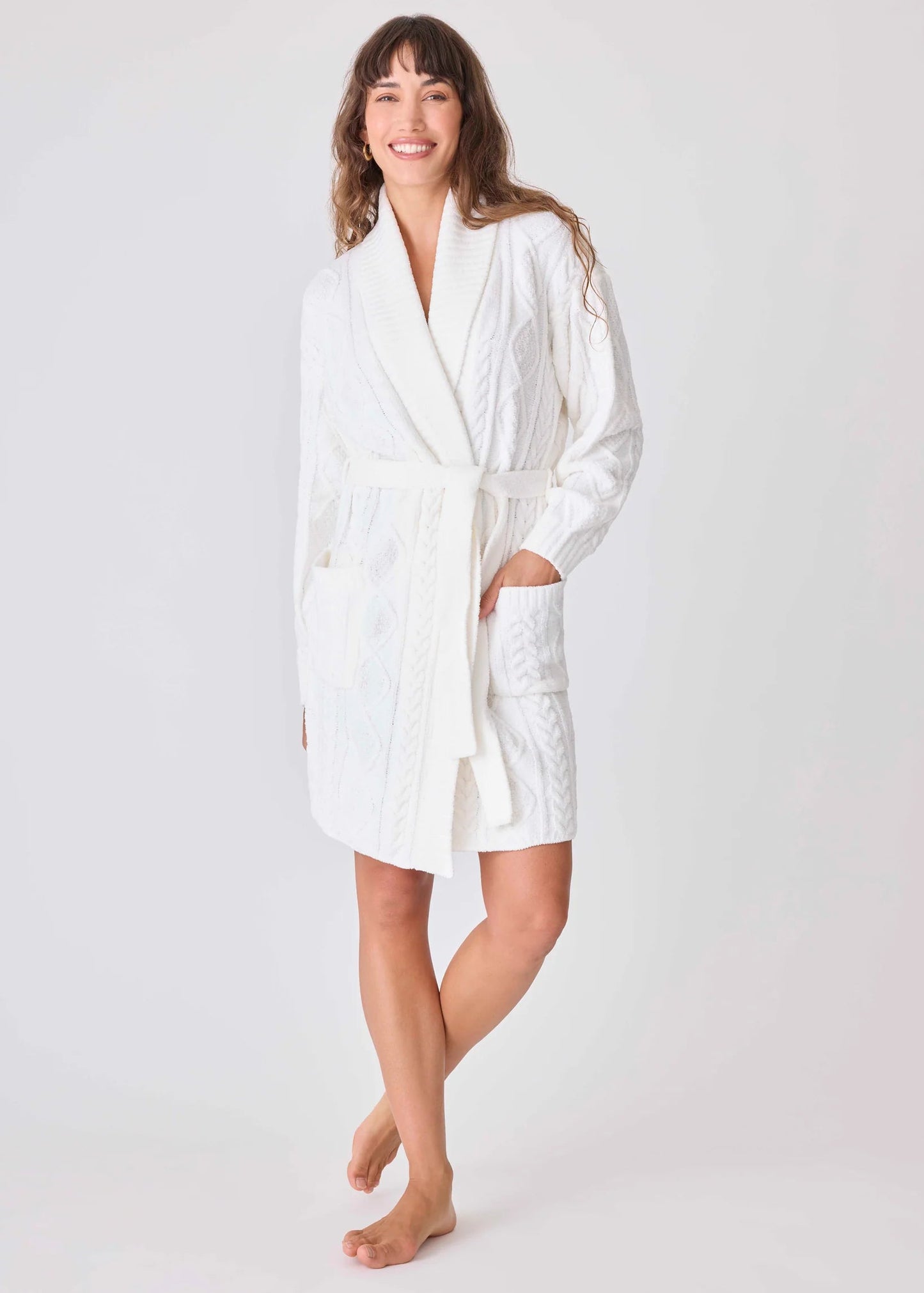 PJ Salvage - Chenille Cable Knit Shawl Collar Robe