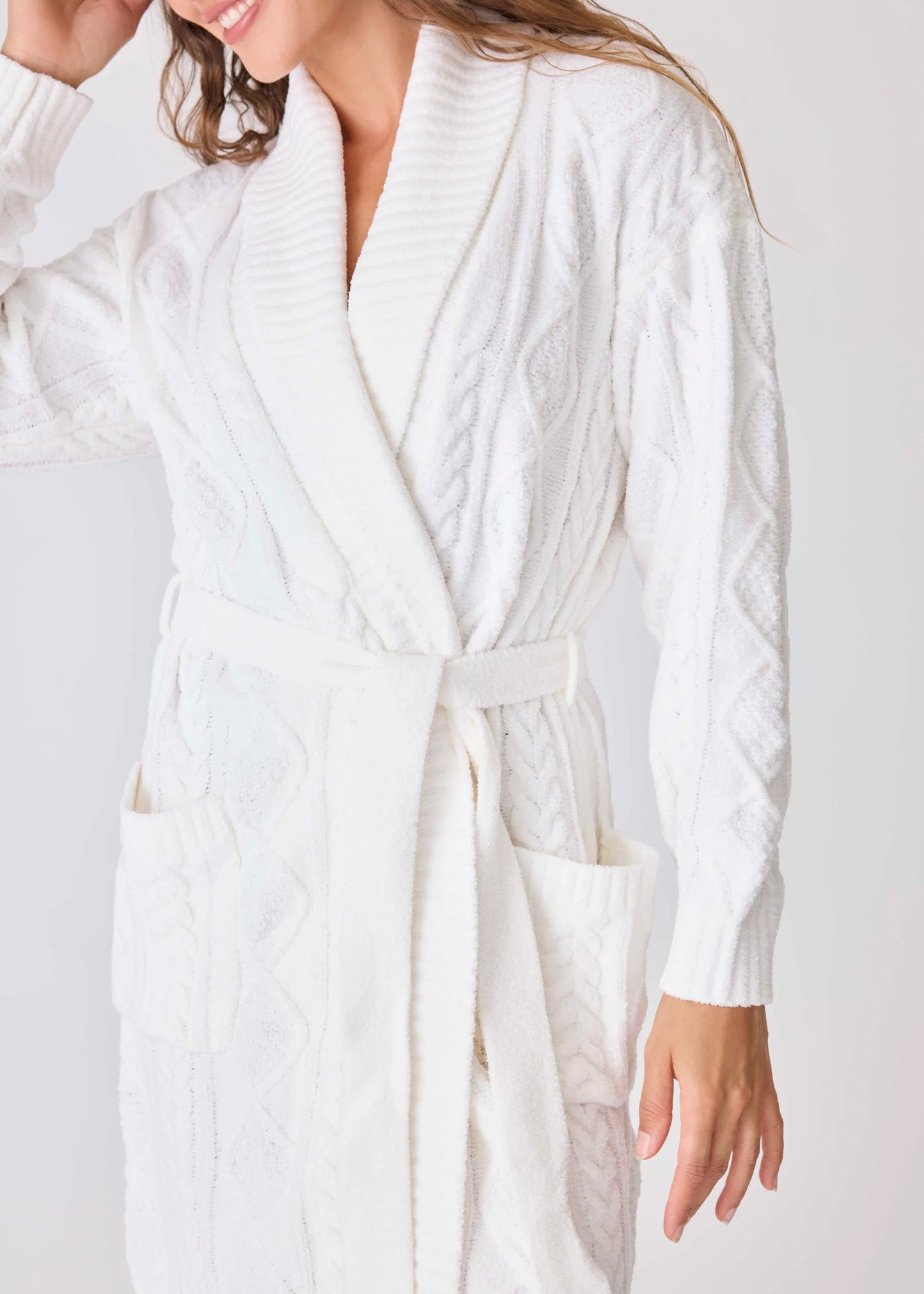 PJ Salvage - Chenille Cable Knit Shawl Collar Robe